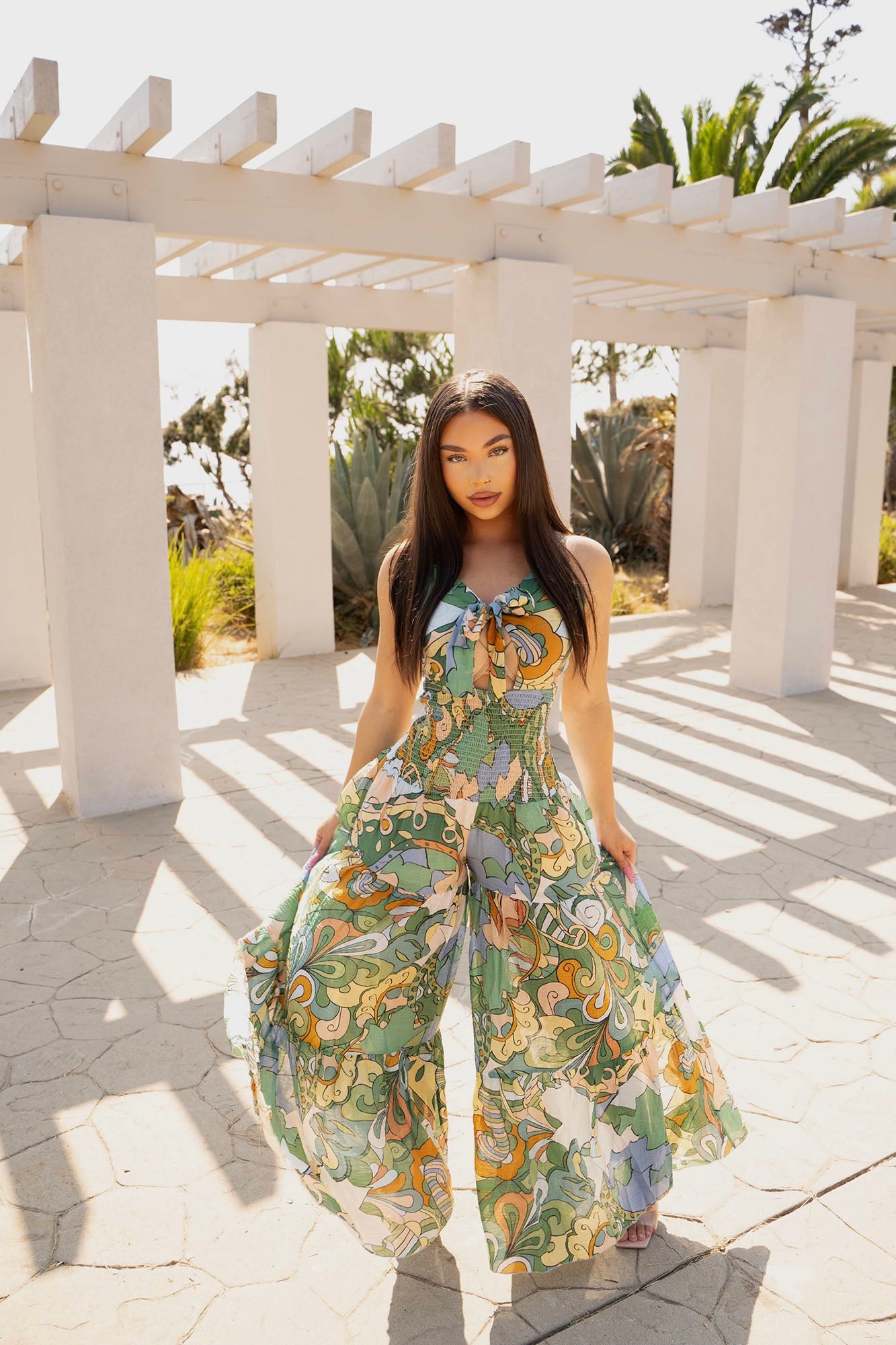 Kamiyah Printed Jumpsuit - Green/combo image 5