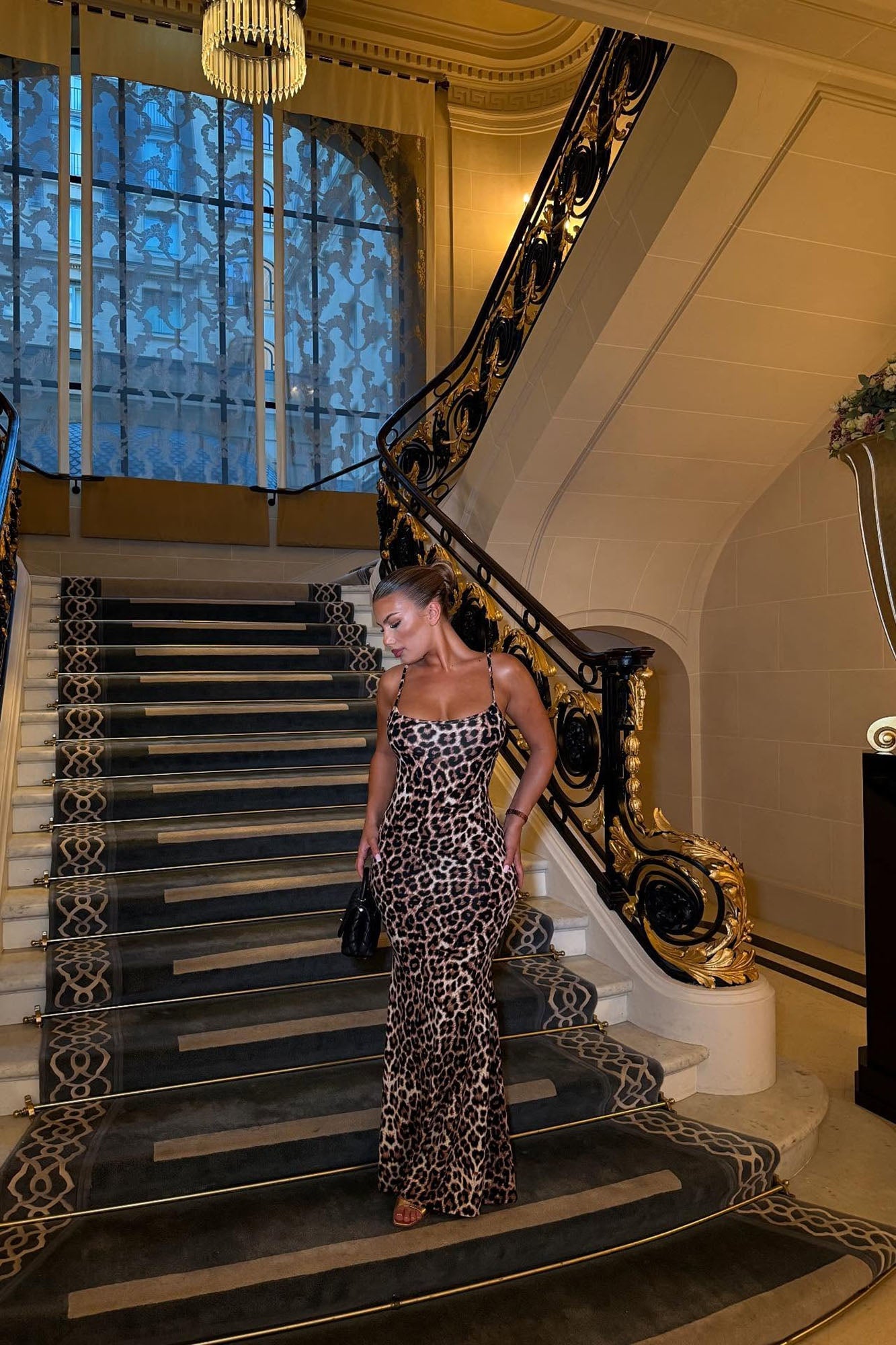 Brianna Leopard Maxi Dress - Brown/combo image 7