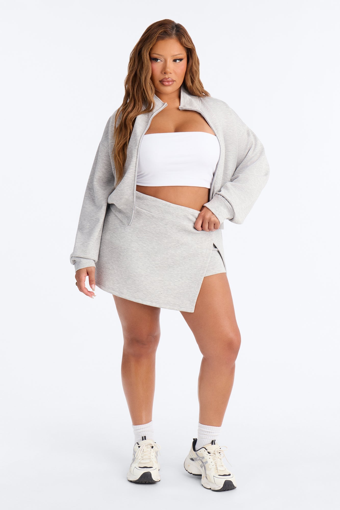 Bella Scuba Lounge Skort - Heather Grey image 1