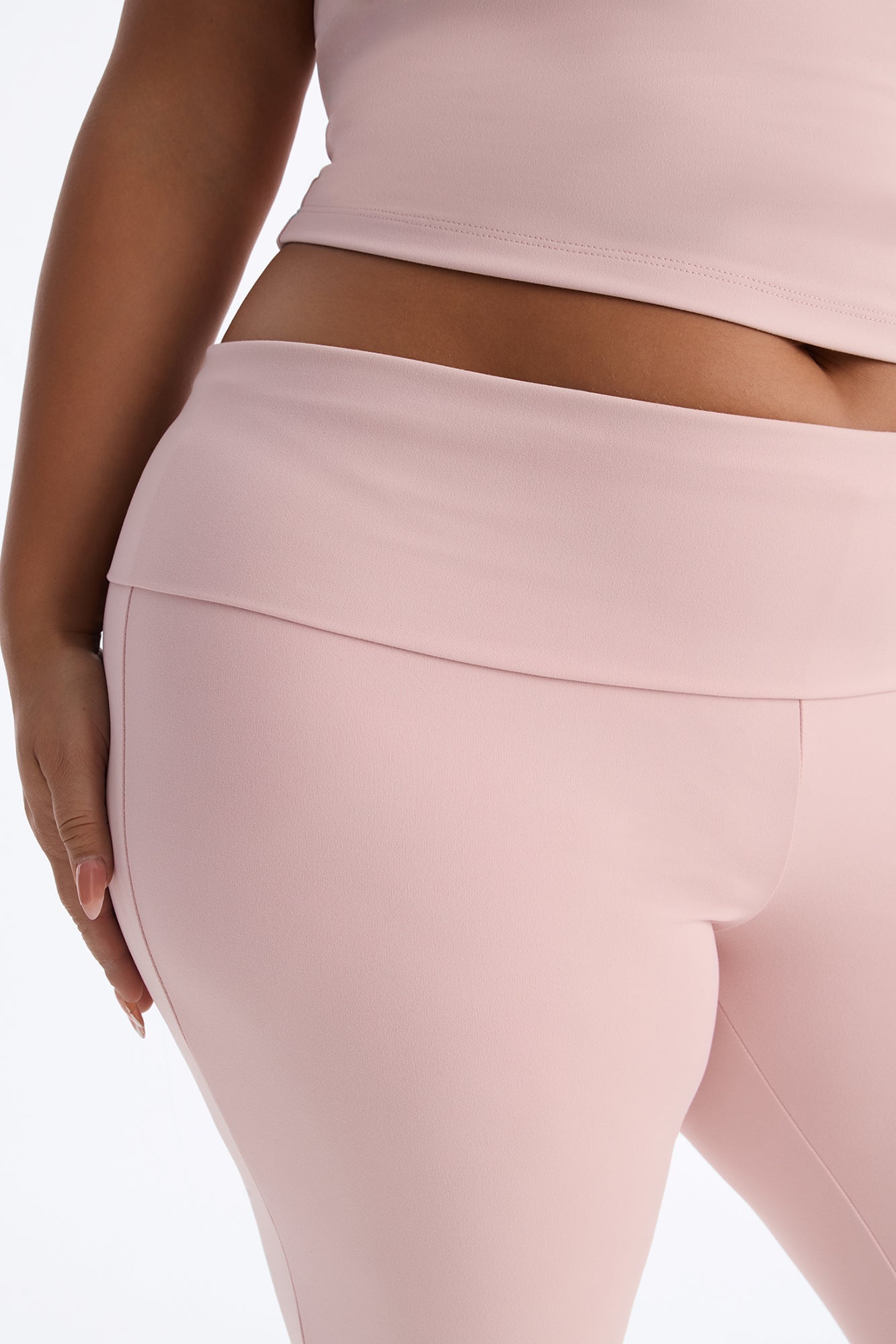 Myla Tricot Lounge Fold Over Flare Pants - Pink image 3
