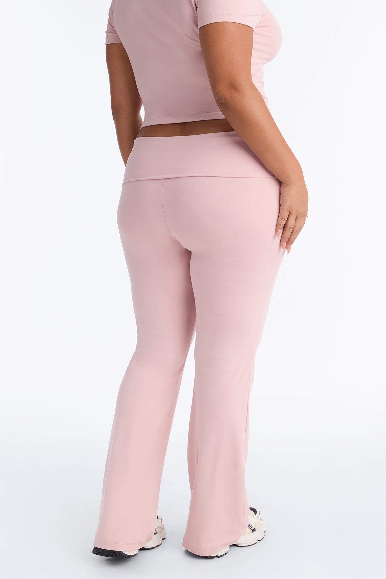 Myla Tricot Lounge Fold Over Flare Pants - Pink image 4