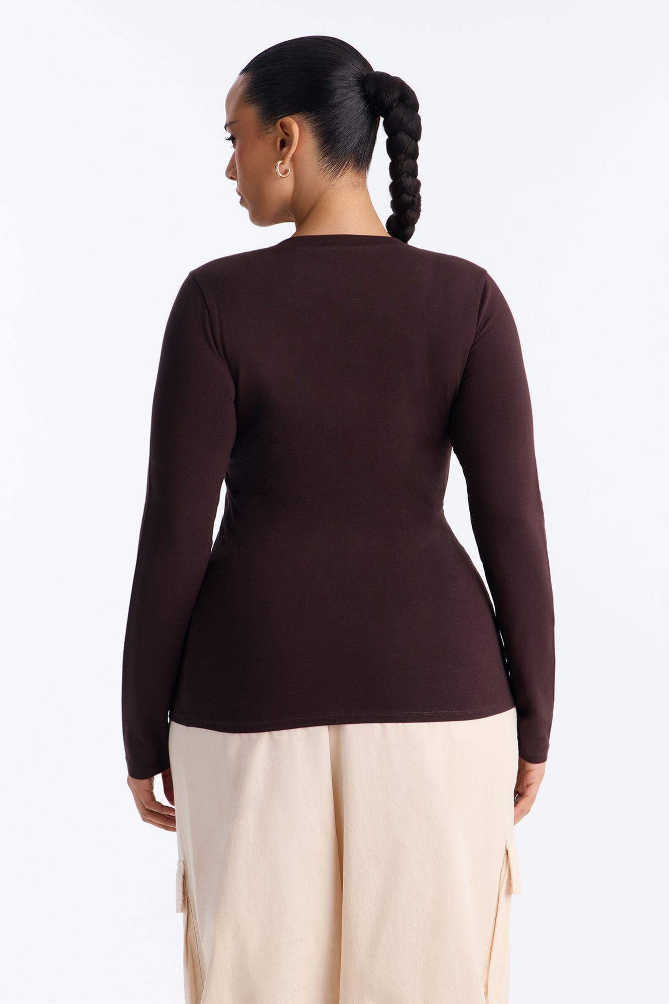 Sabrina Long Sleeve Tee - Dark Brown image 4