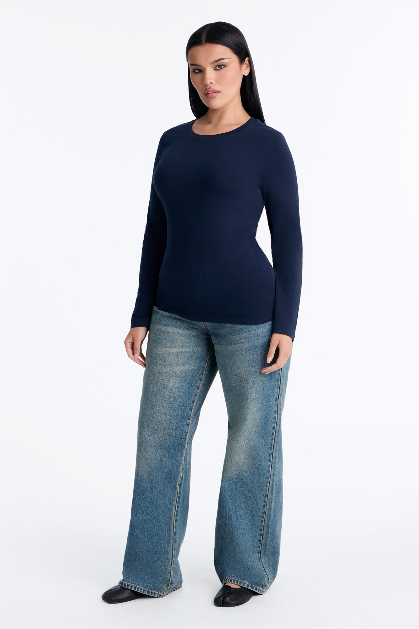 Sabrina Long Sleeve Tee - Navy image 2