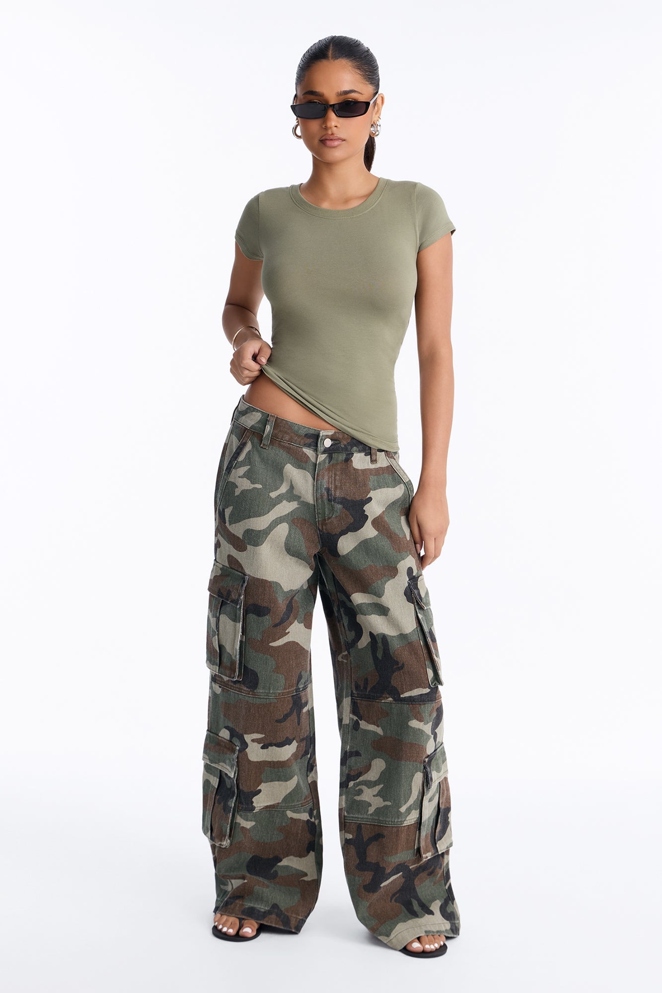 Sabrina Crew Neck Tee - Military Green image 2