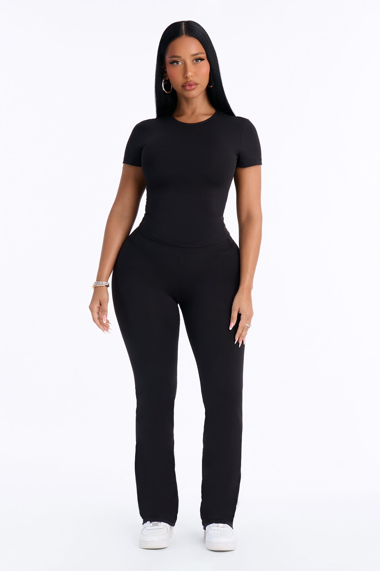 Myla Tricot Lounge Flare Pant - Black image 5