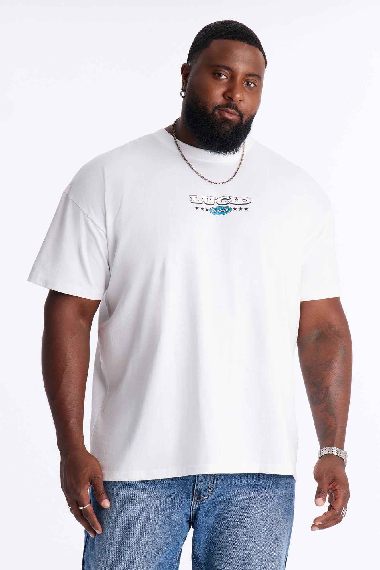 Lucid Supply Cans Oversized Short Sleeve Tee - White image 4