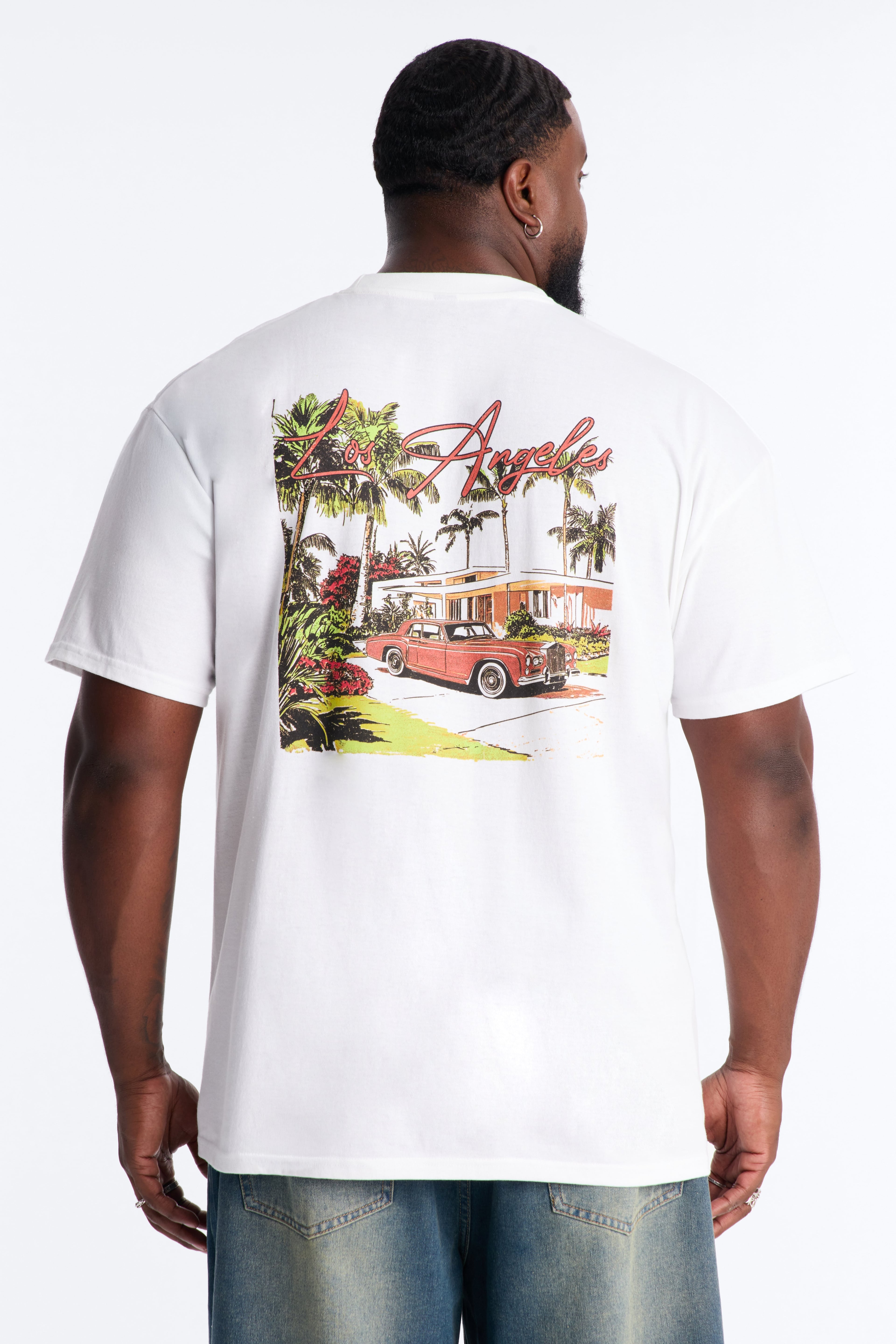 Los Angeles Vacay Oversized Short Sleeve Tee - White image 3