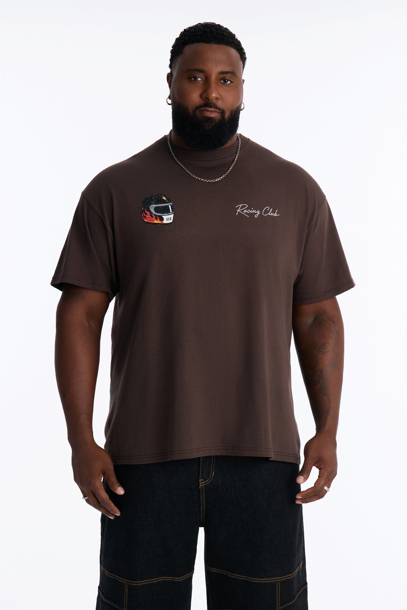 Driver Racing Club Oversized Short Sleeve Tee - Brown image 1