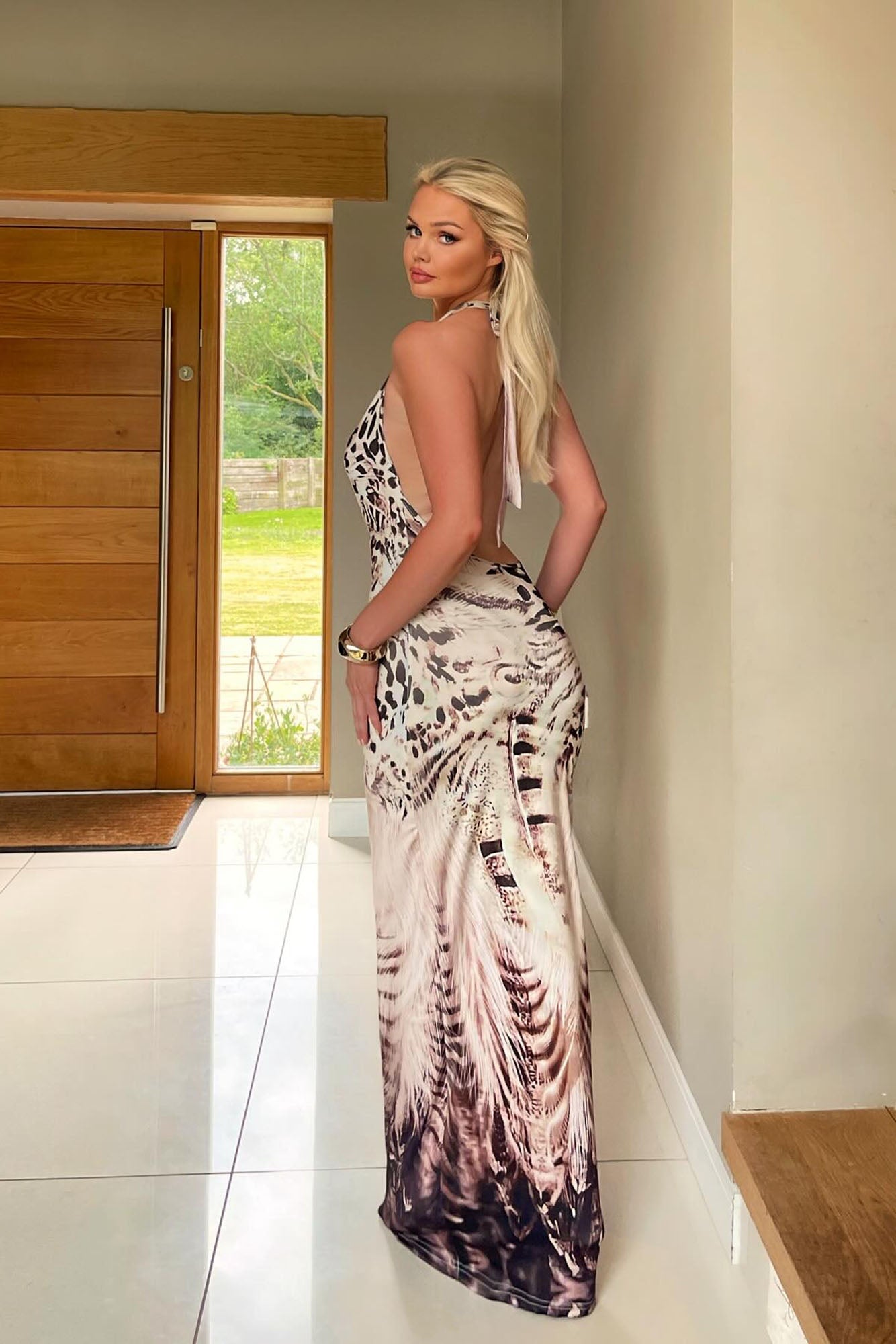 Emma Leopard Maxi Dress - Khaki/combo image 7