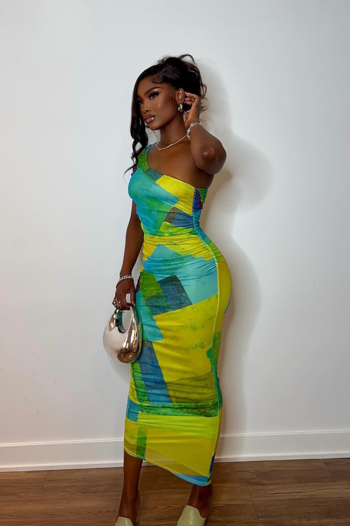 Lola Mesh Maxi Dress - Lime image 7