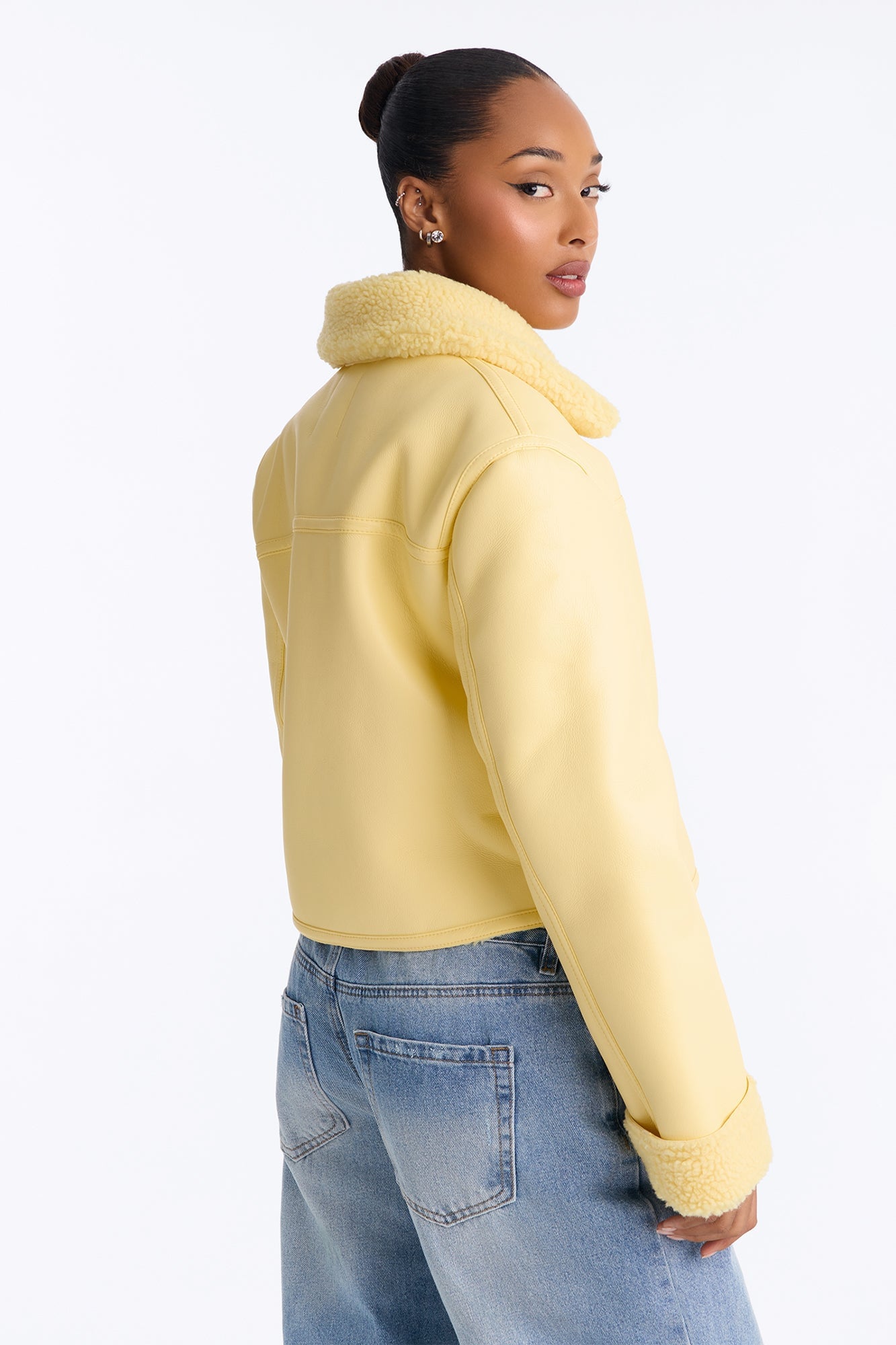 Downtown Girl Bomber Jacket - Butter Yellow image 7