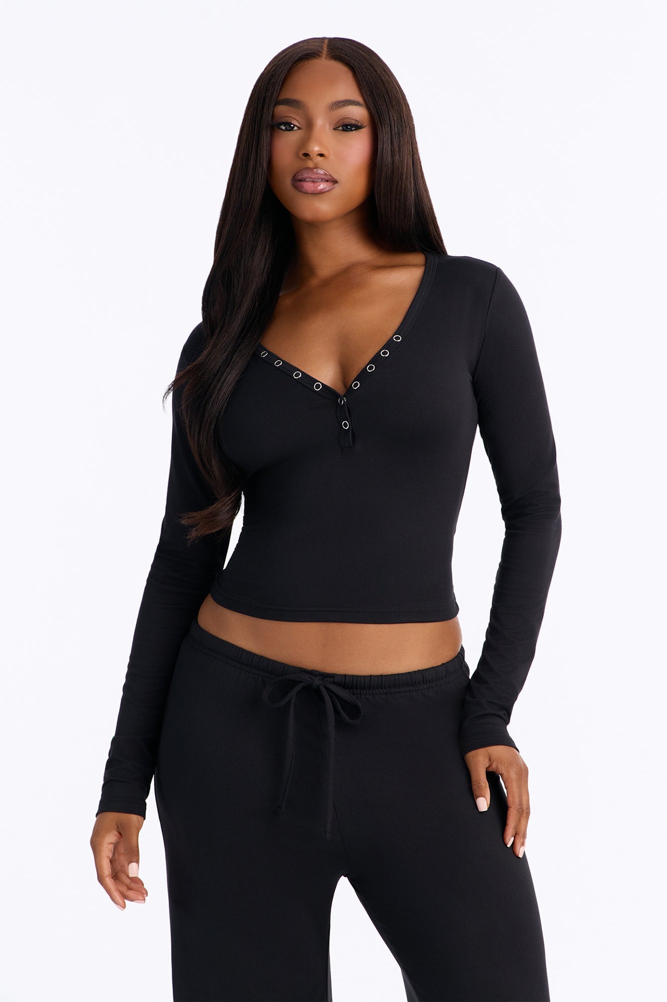 Lazy Morning Pant Set - Black image 6