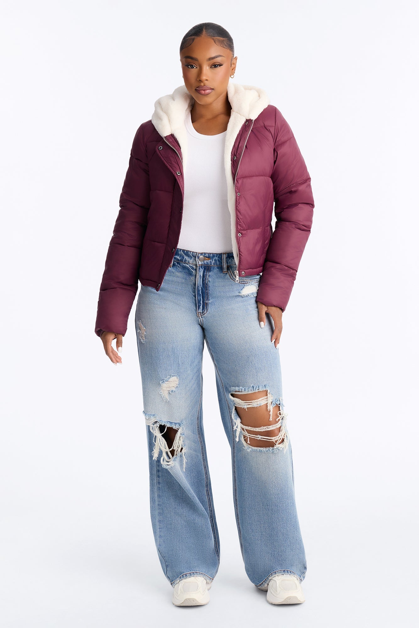 Cozied Up Jacket - Burgundy image 2