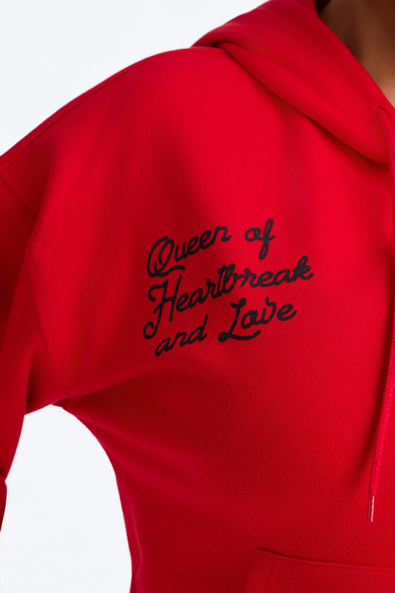 Betty Boop Tattoo Zip Up Crop Sweatshirt - Red image 5