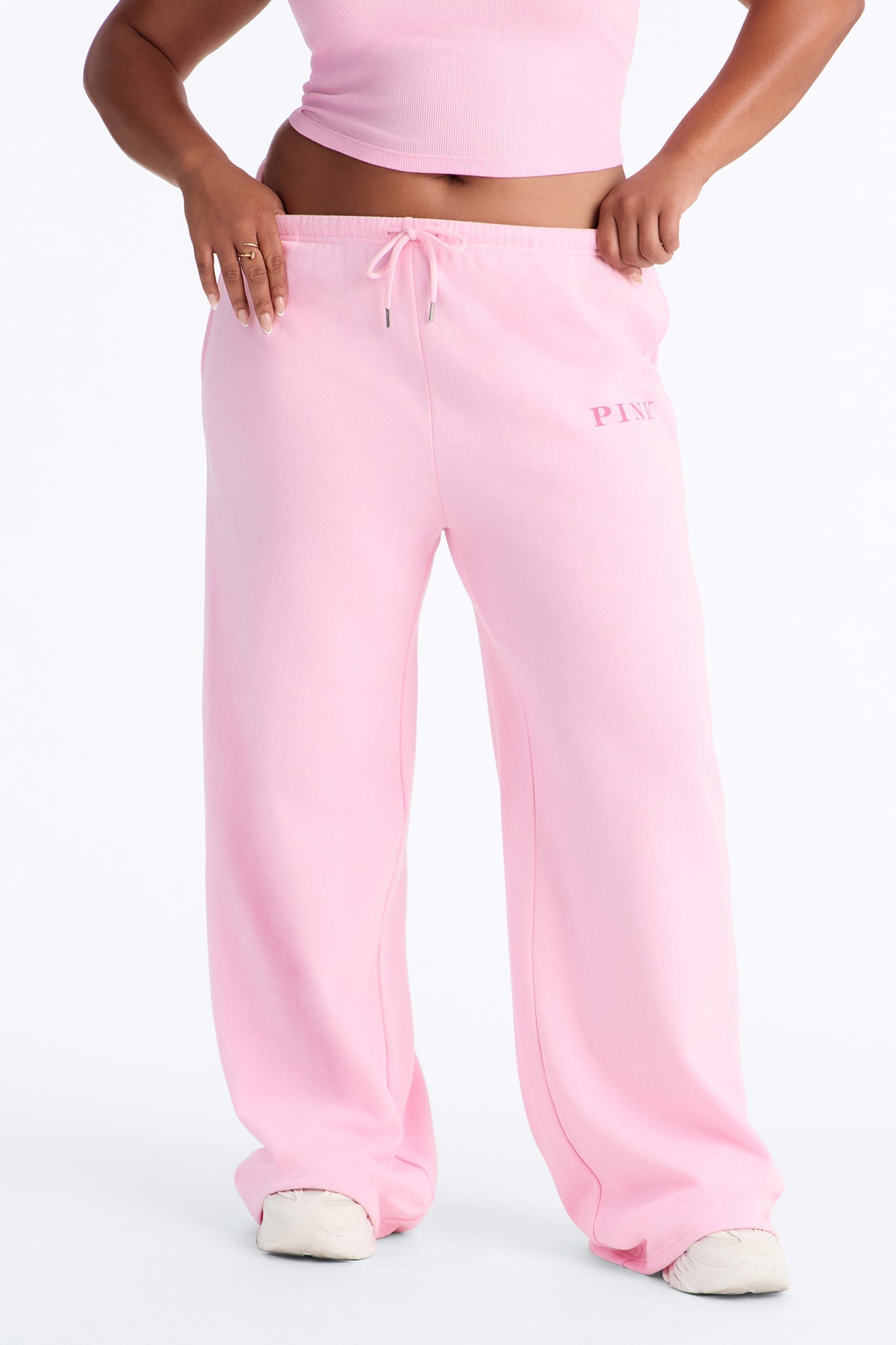 PINK London Girly Wide Leg Sweatpants - Pink image 2