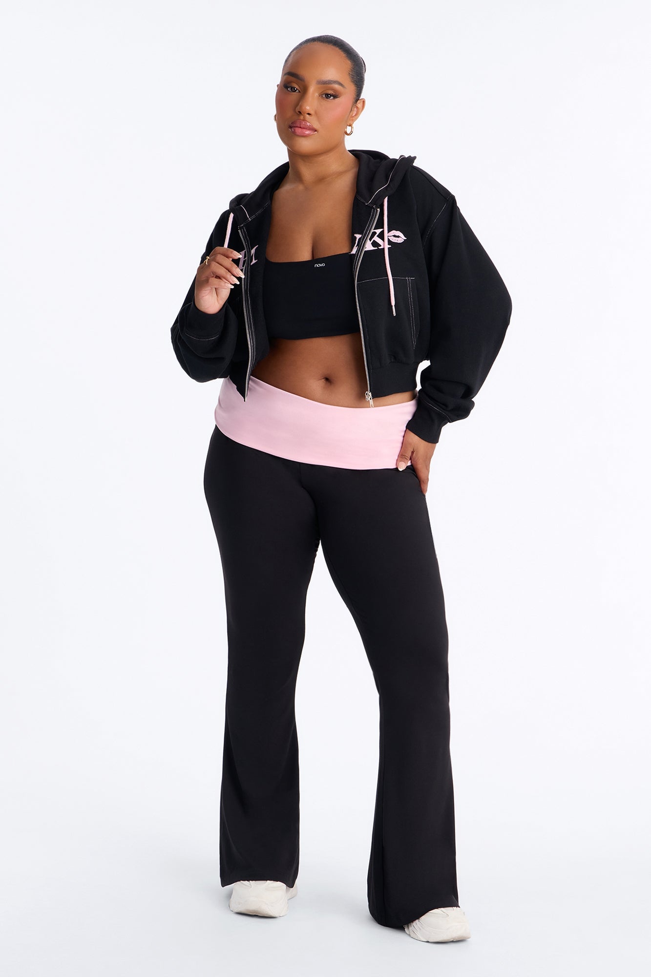 PINK London Kisses Flare Leg Pant - Black/combo image 2