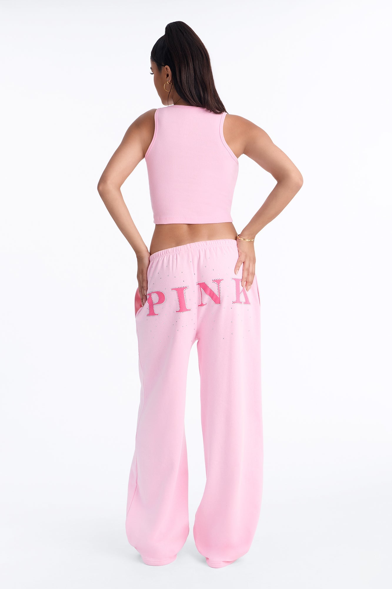 PINK London Girly Cropped Tank Top - Pink image 7