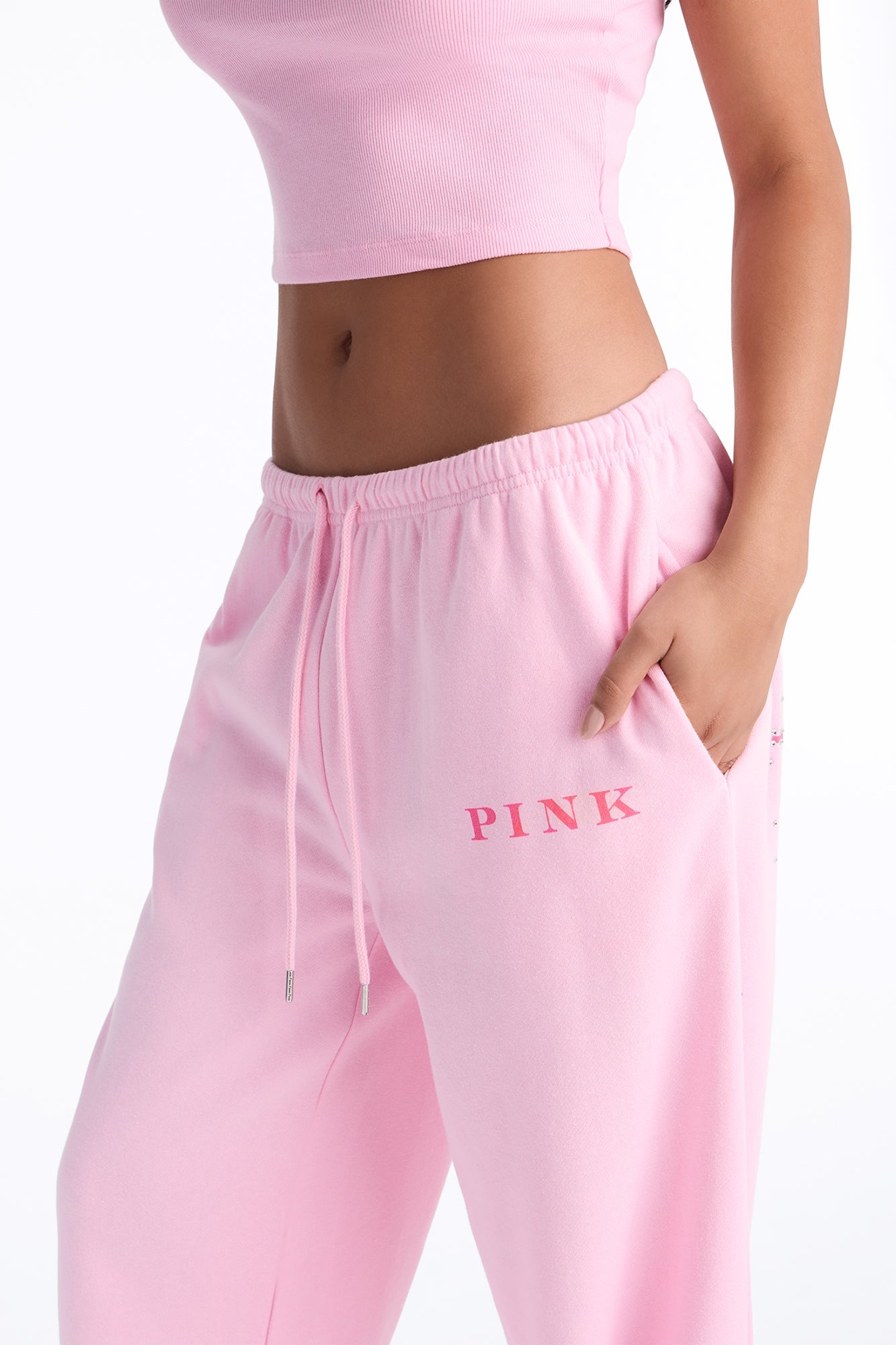 PINK London Girly Cropped Tank Top - Pink image 8