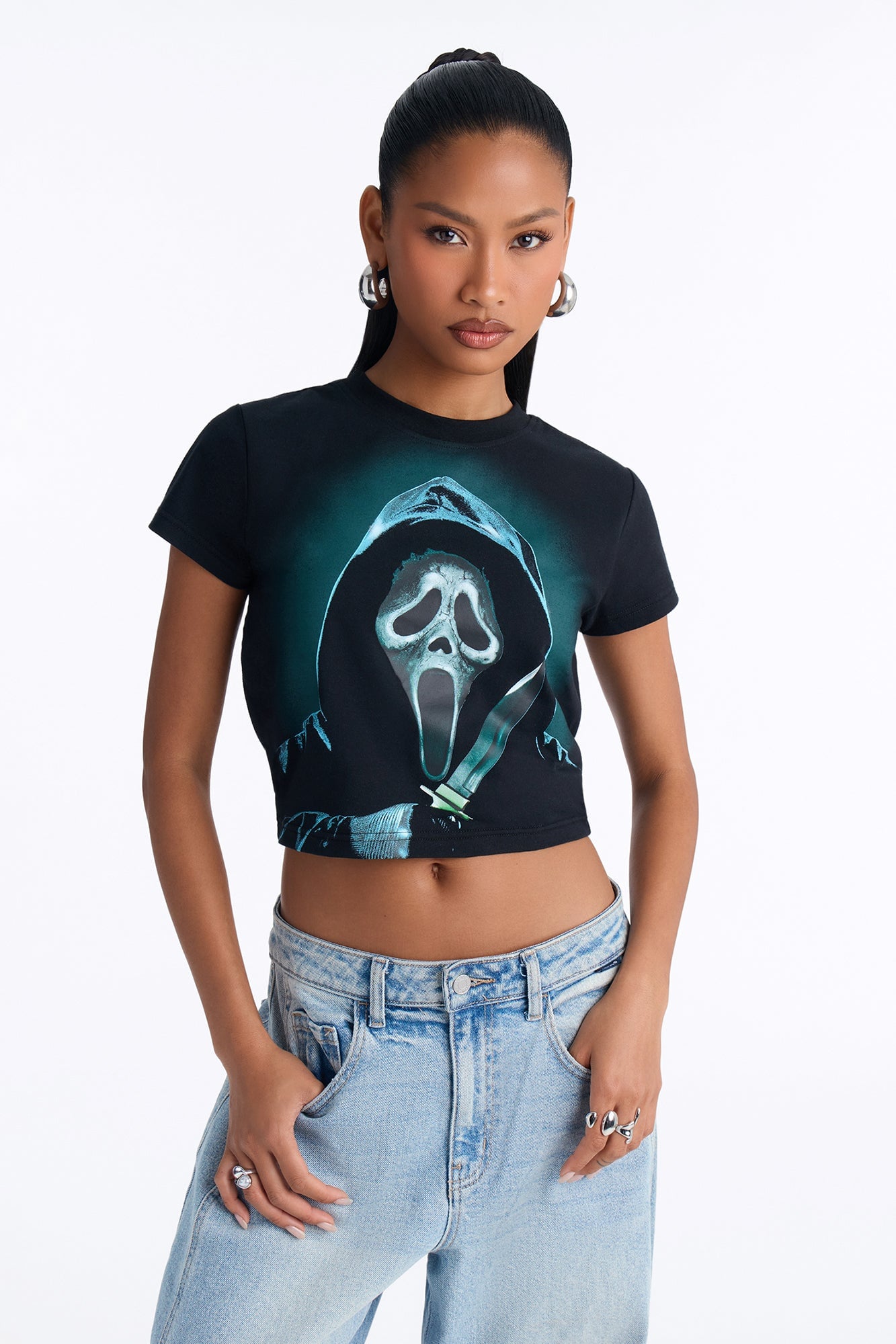 Scream Ghostface Baby Tee - Black image 5