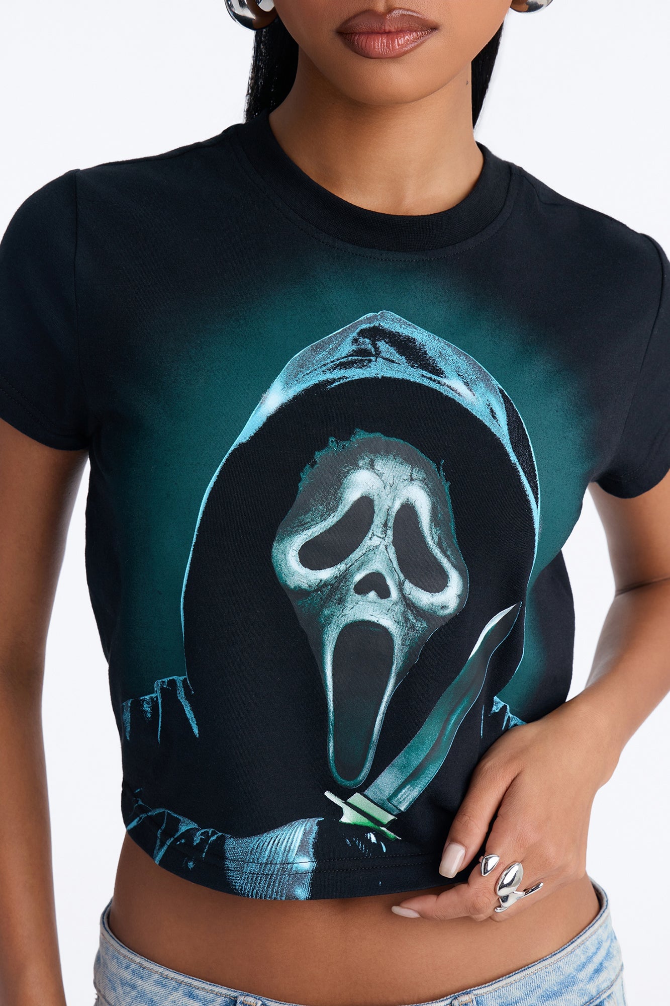 Scream Ghostface Baby Tee - Black image 8