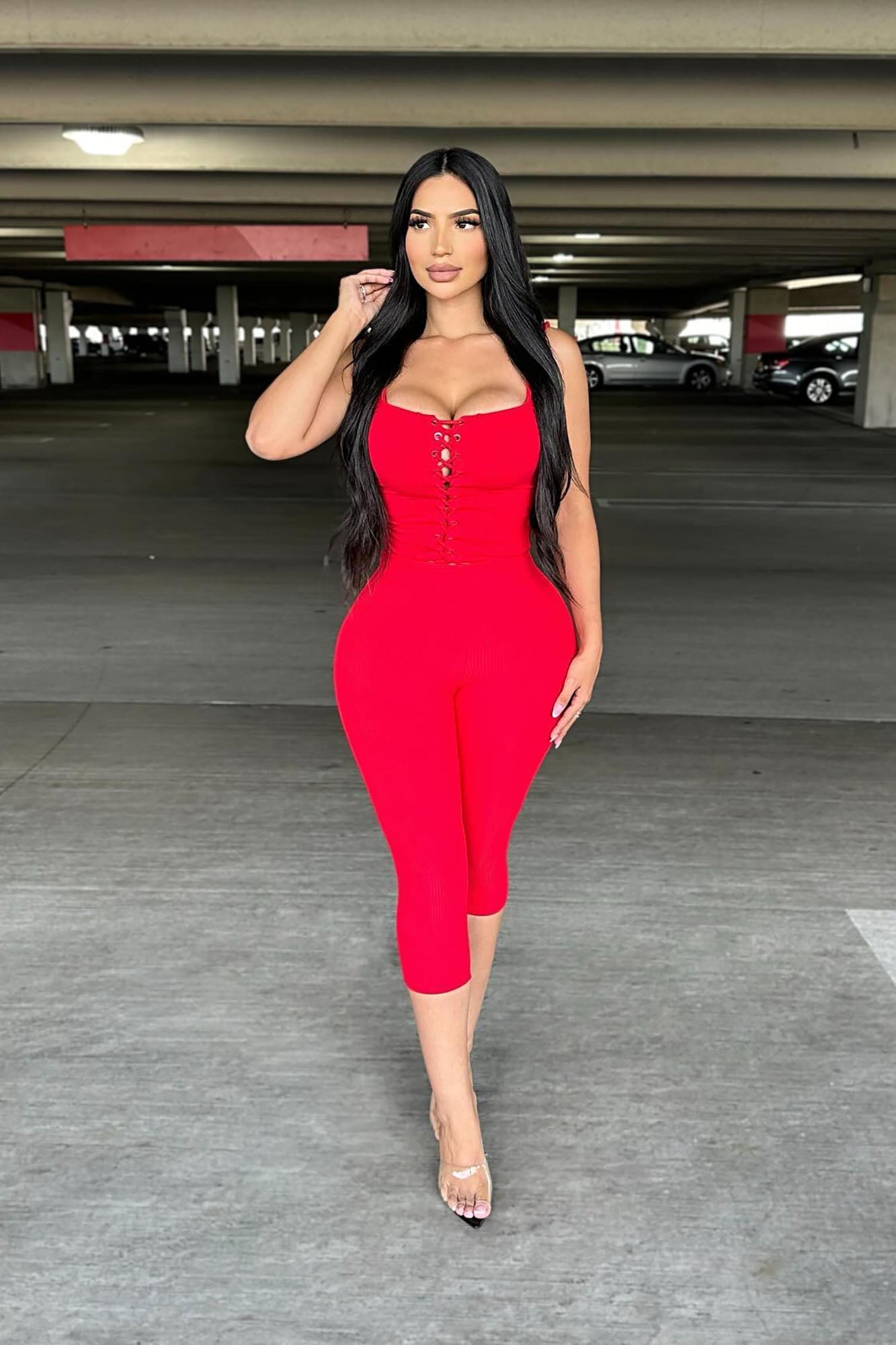 Carina Snatched Pant Set - Red image 7
