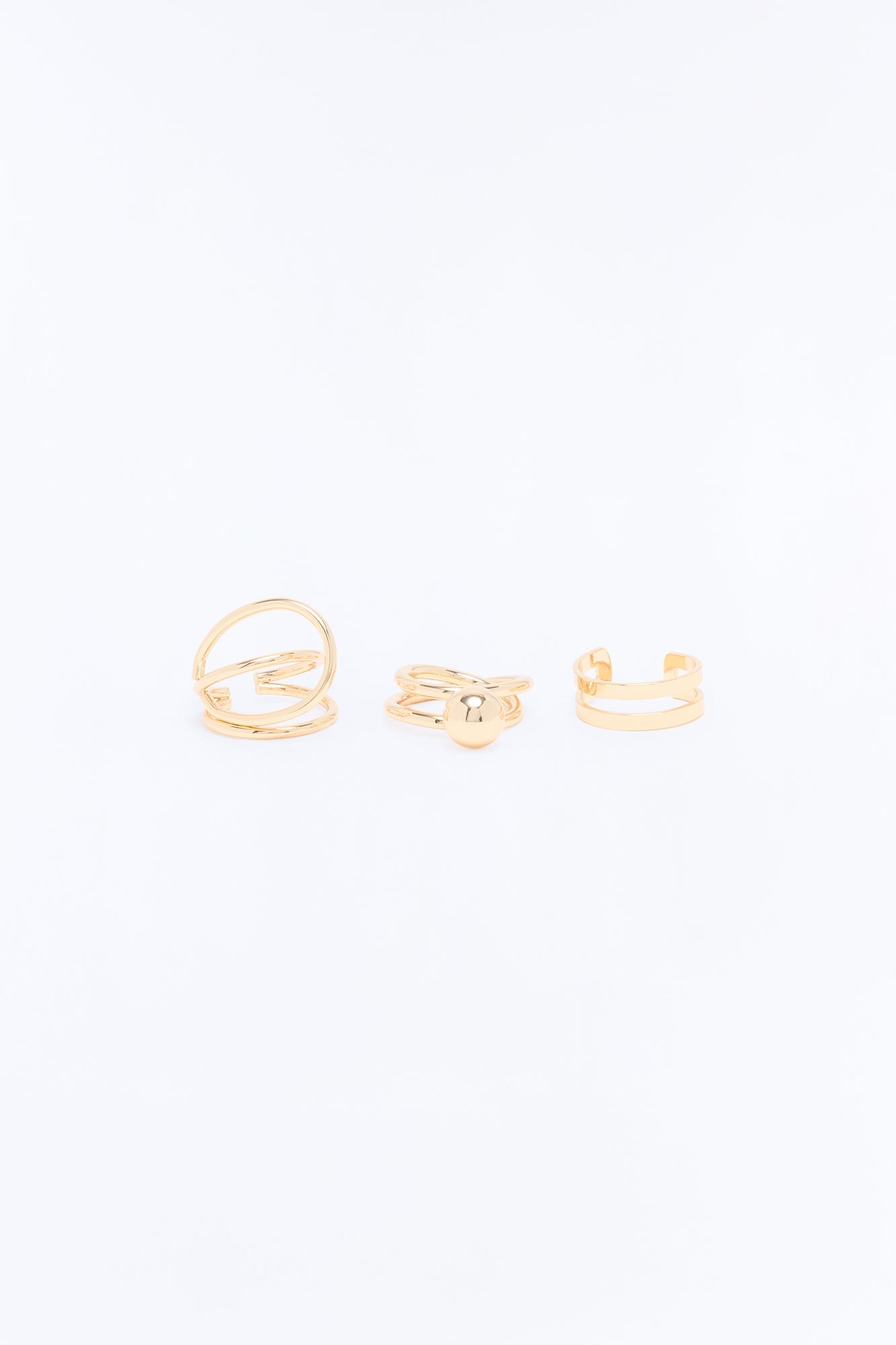 Far From It 3 Piece Ring Set - Gold image 3