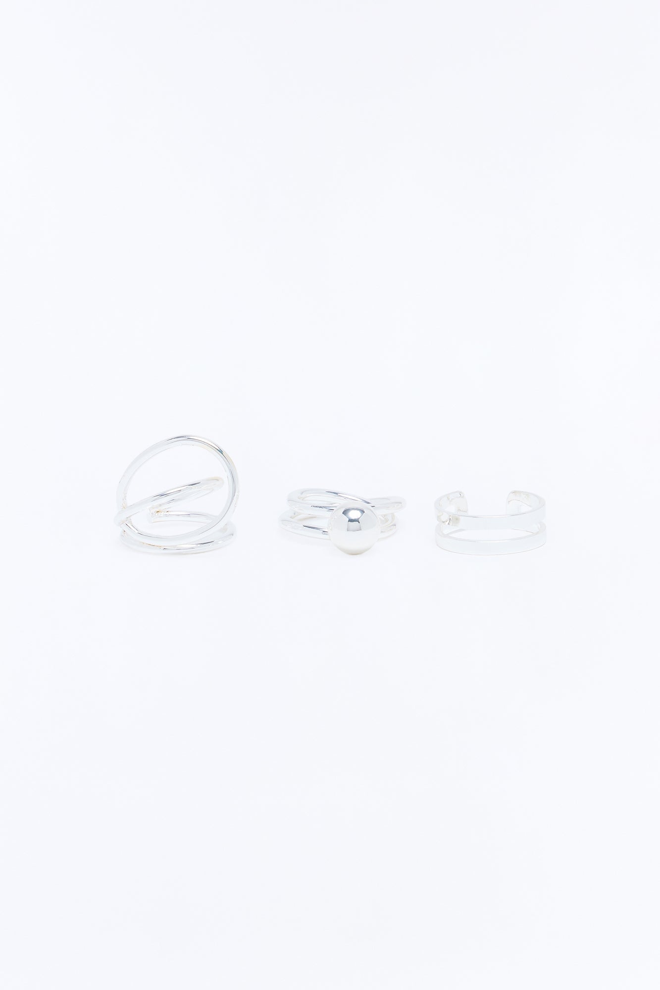Far From It 3 Piece Ring Set - Silver image 3