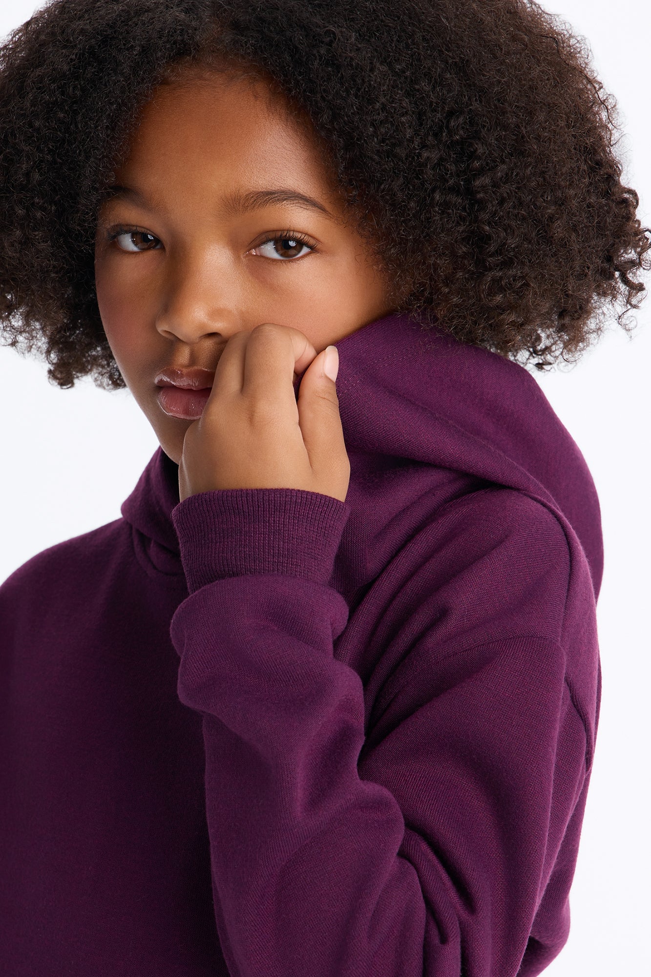 Mini Figure It Out Fleece Pant Set - Plum image 3