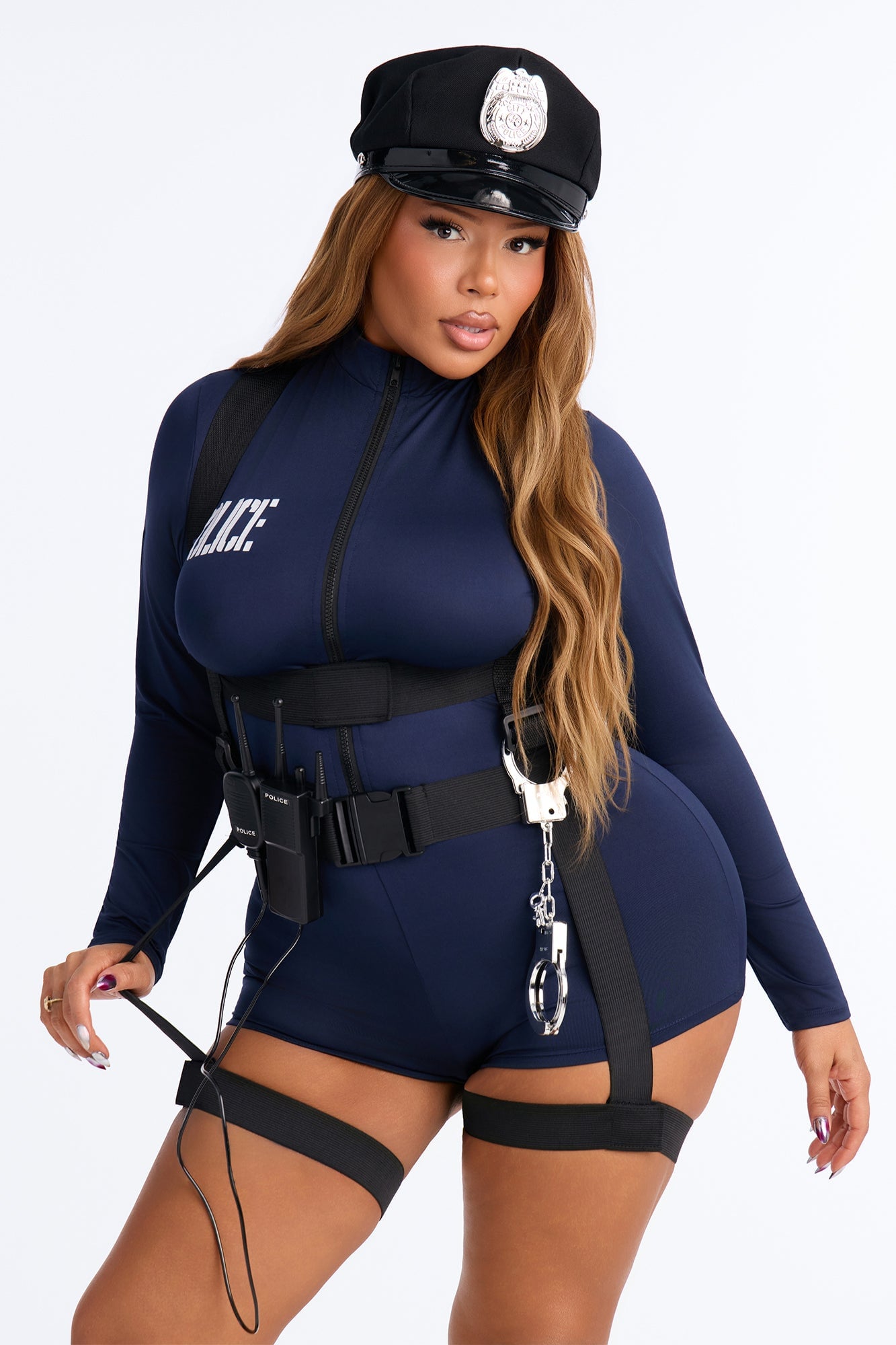 Sultry Police 6 Piece Costume Set - Blue/combo image 2