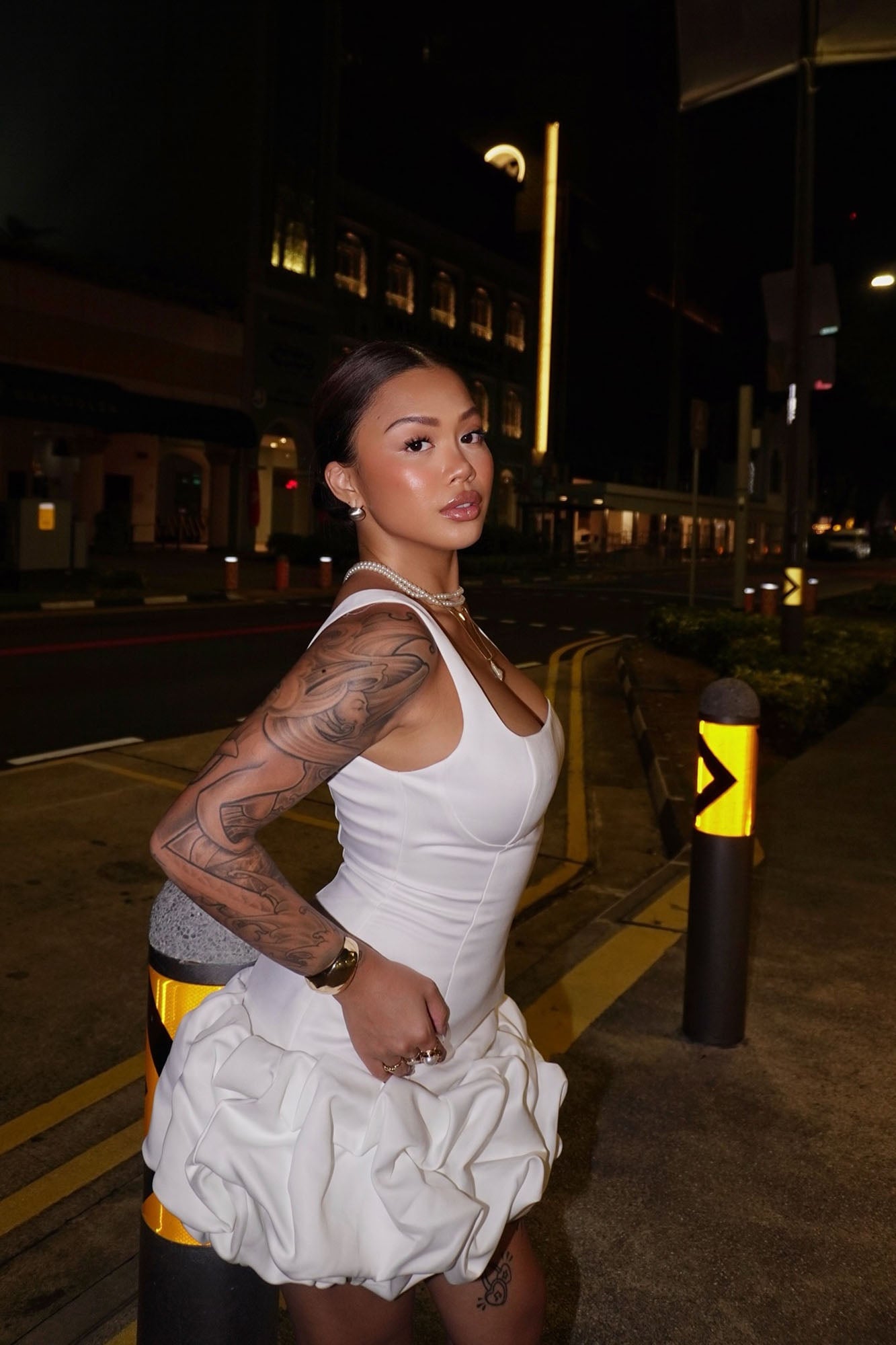 Sienna Satin Mini Dress - White image 10