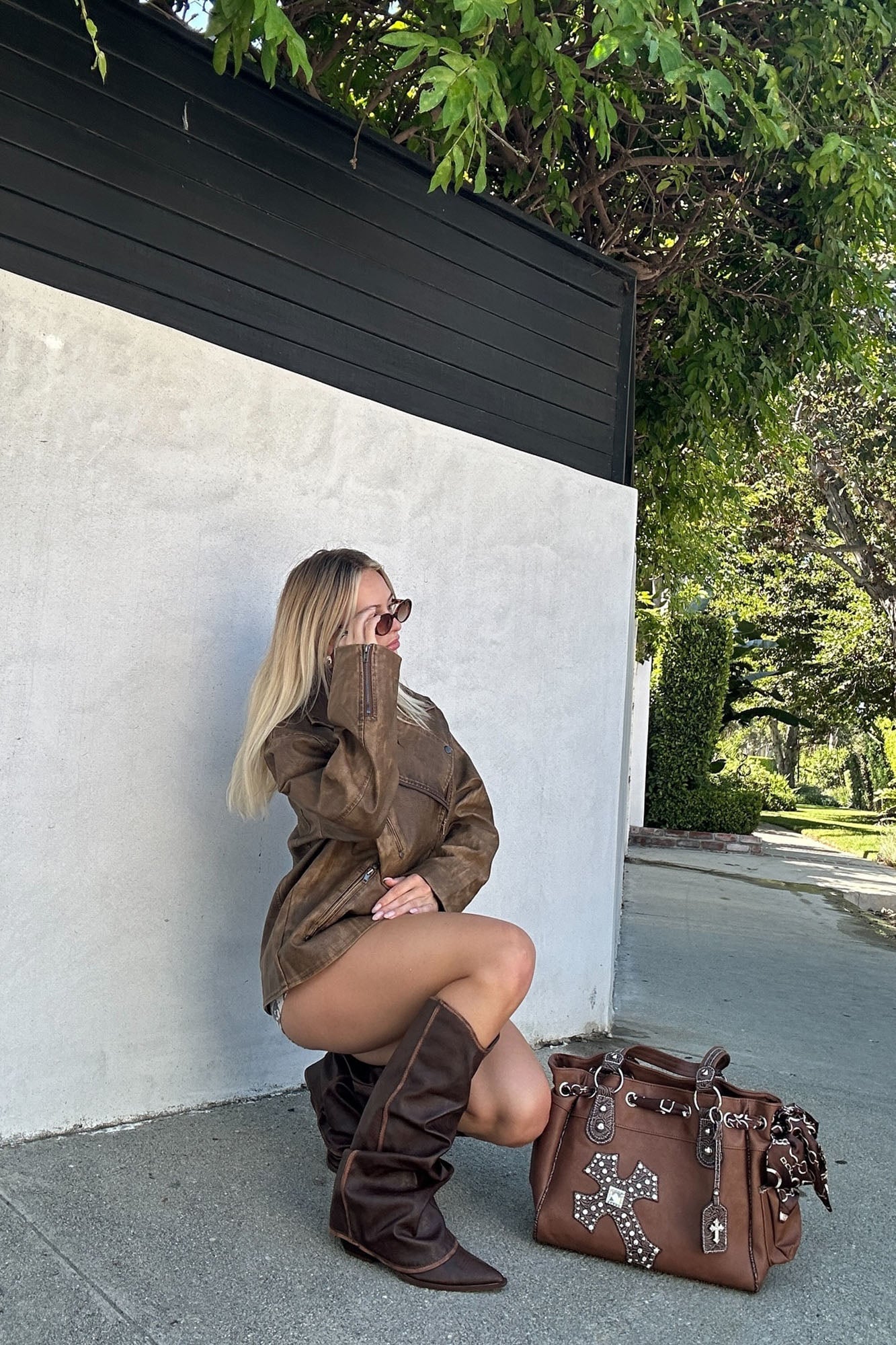 Mason Overlay Boots - Brown image 6