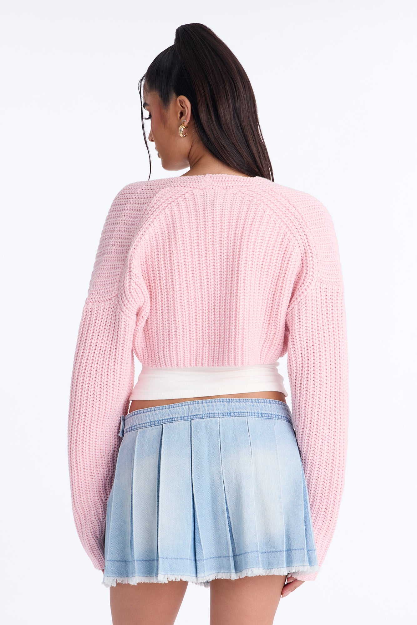 Cool Girl Mood Bolero Sweater - Light Pink image 8