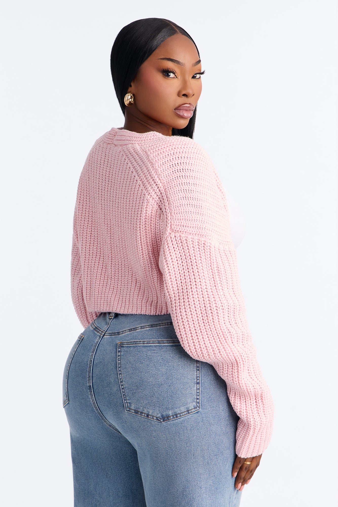 Cool Girl Mood Bolero Sweater - Light Pink image 3