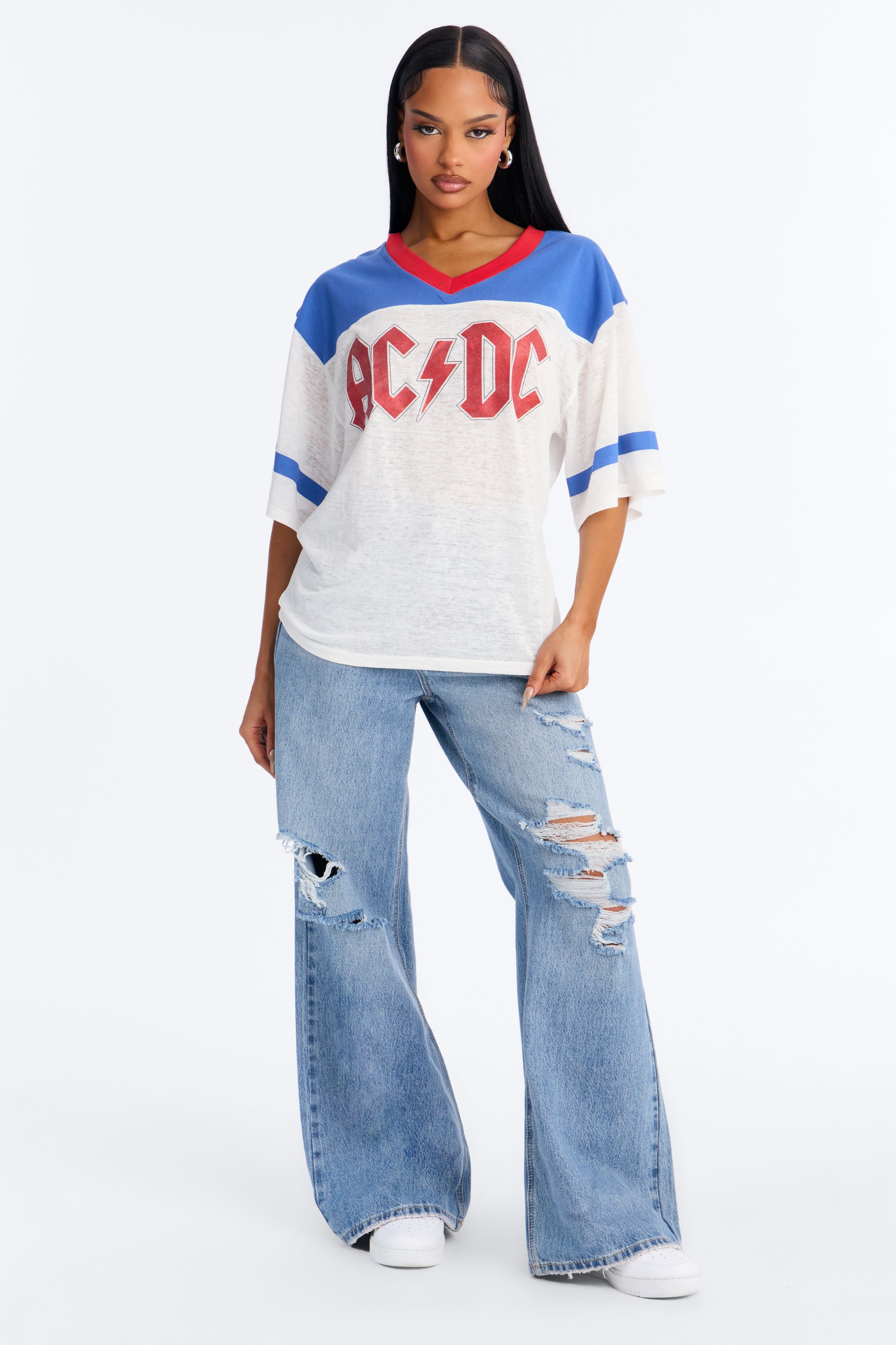 ACDC Burnout V-Neck Jersey - White image 6