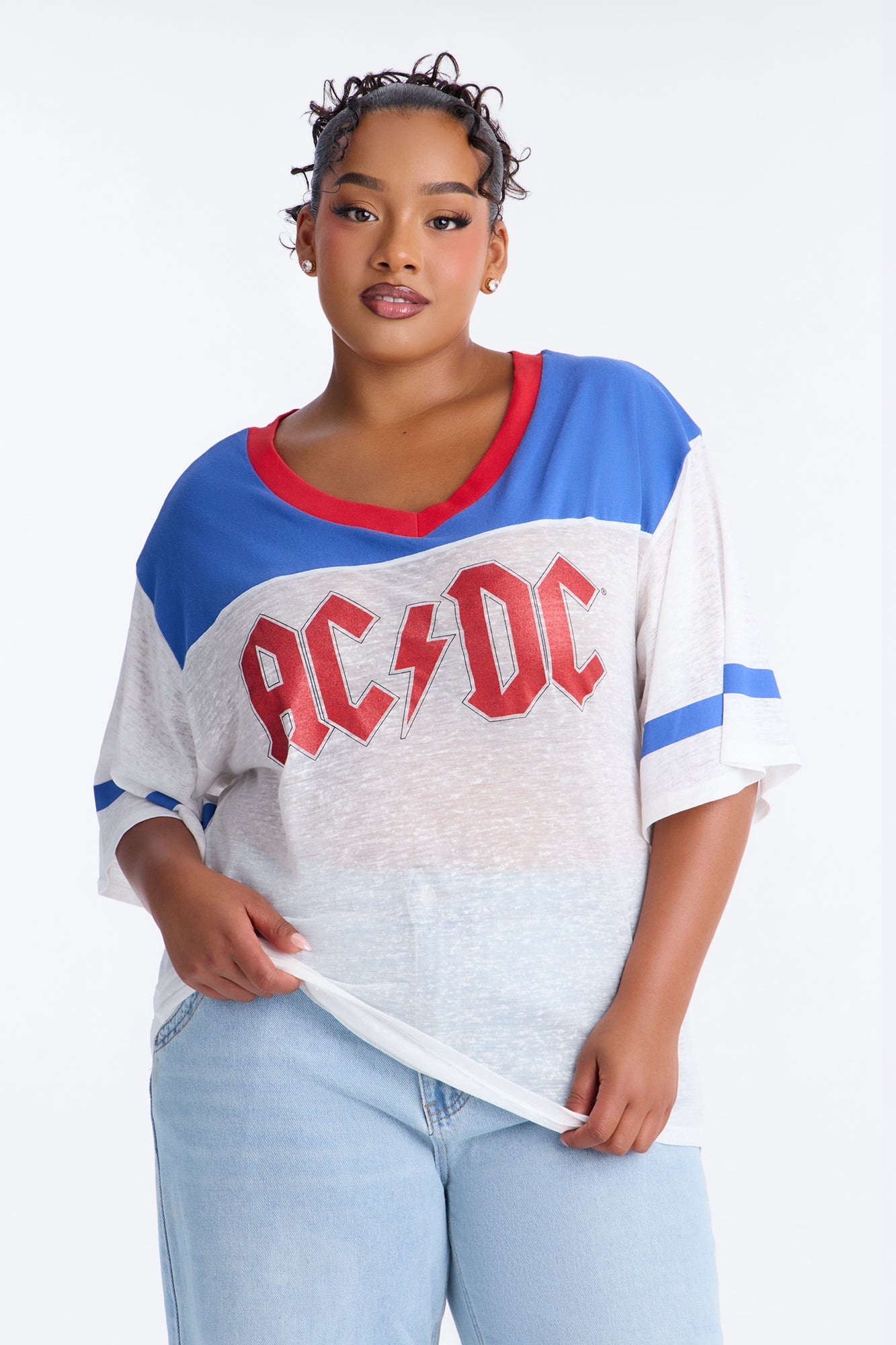 ACDC Burnout V-Neck Jersey - White image 1