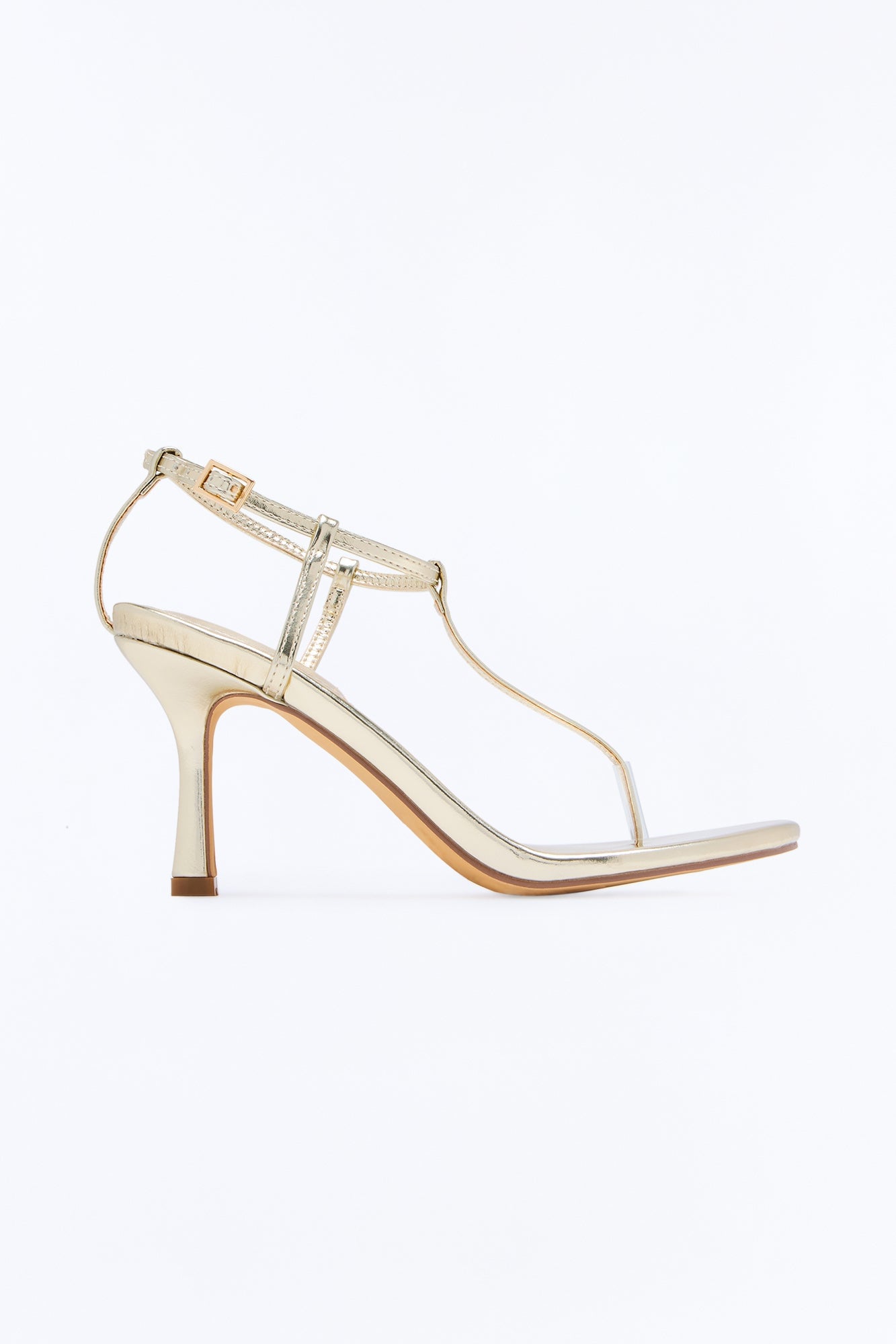 Always Centered Ankle Strap Heels - Gold image 3