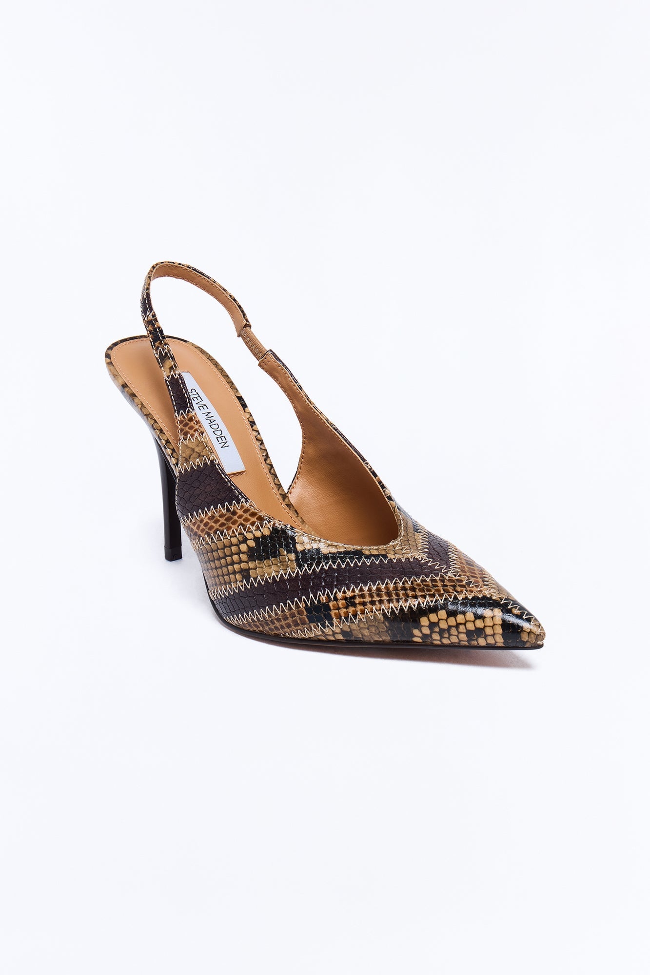 Steve Madden Andromeda Snake Slingback Pumps - Brown/combo image 4