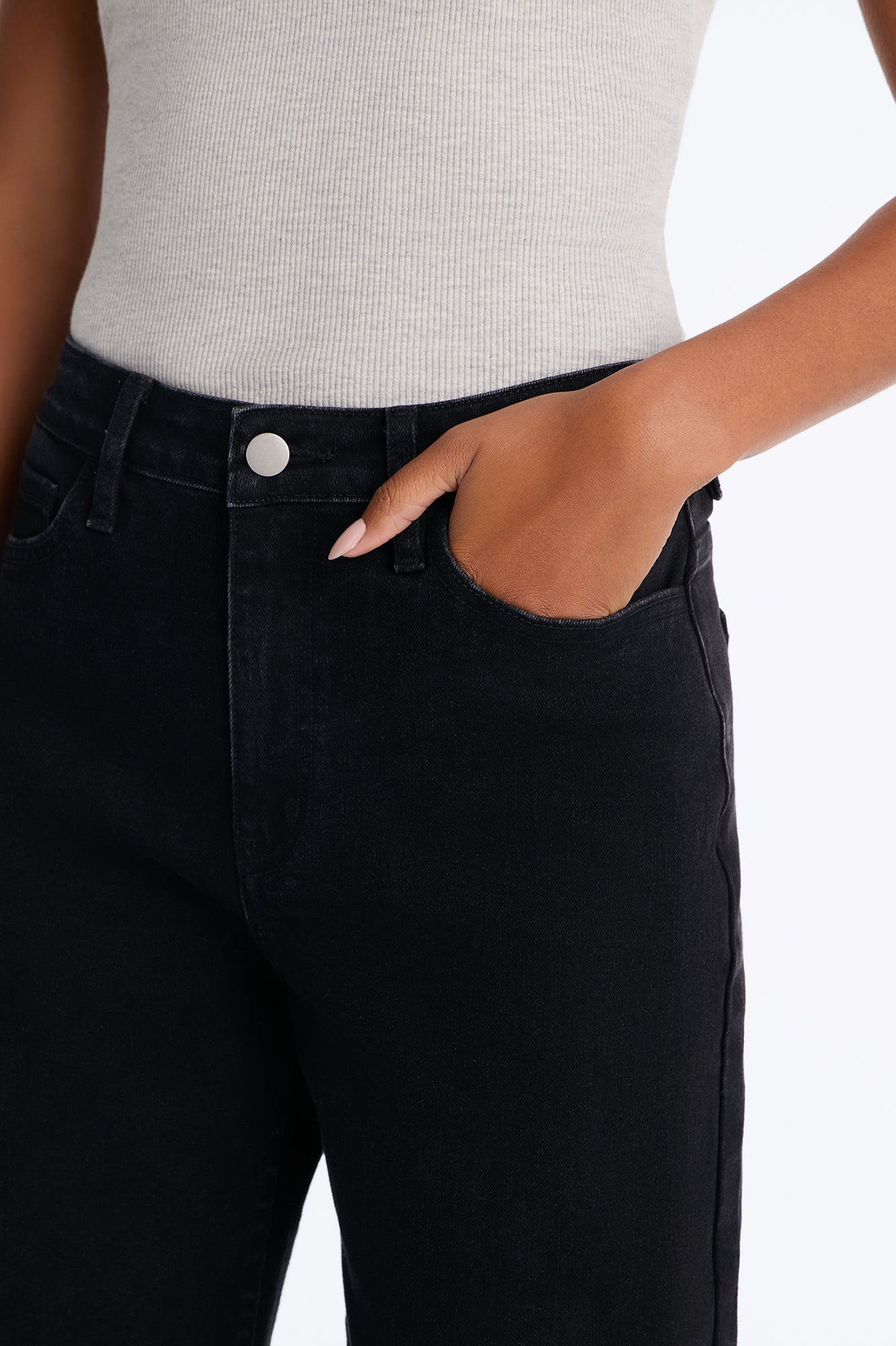 Tall Chasing Thrills Stretch Wide Leg Jeans - Black Wash image 7