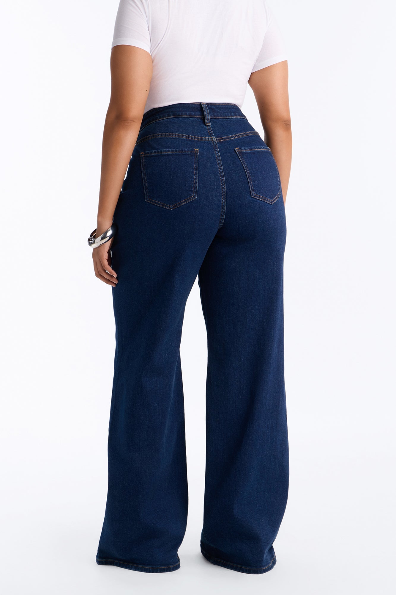 Tall Chasing Thrills Stretch Wide Leg Jeans - Dark Wash image 4