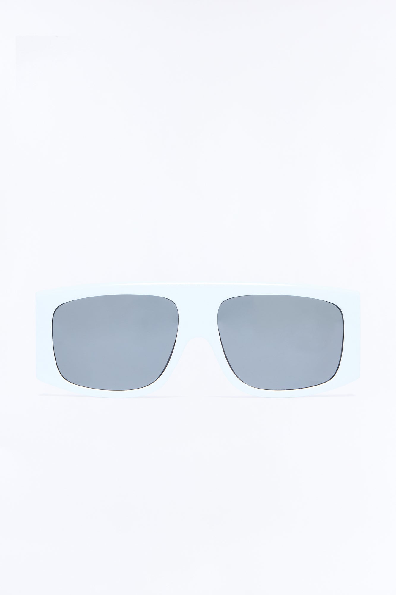Metallic Flames Flat Top Square Frame Sunglasses - White/Black image 3