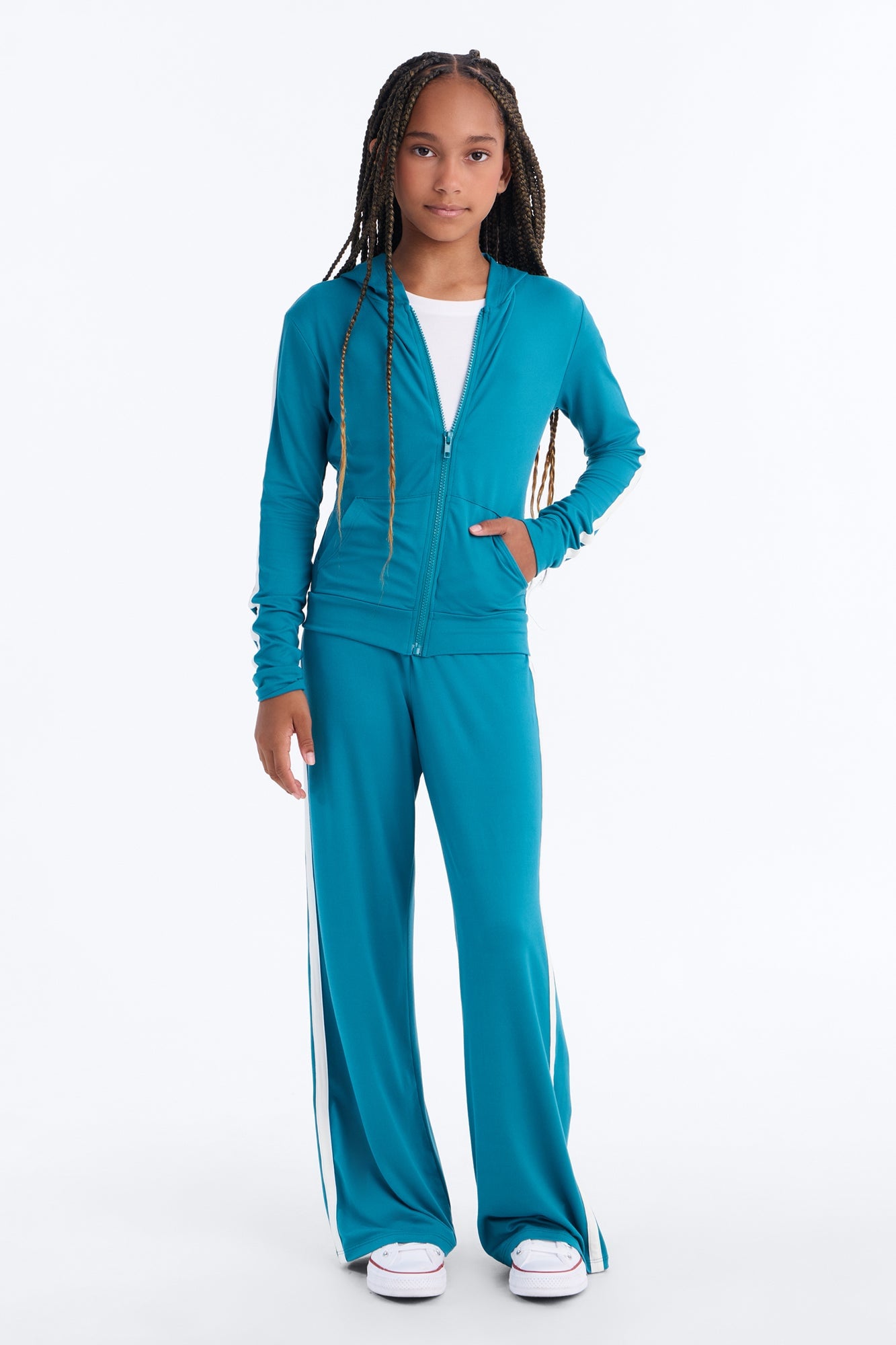 Mini Tennis Courts Wide Leg Pant Set - Teal image 1