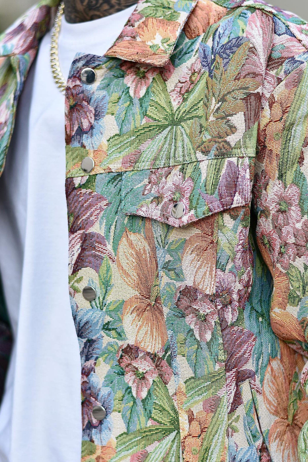 All You Need Is Tapestry Trucker Jacket - Green/combo image 5