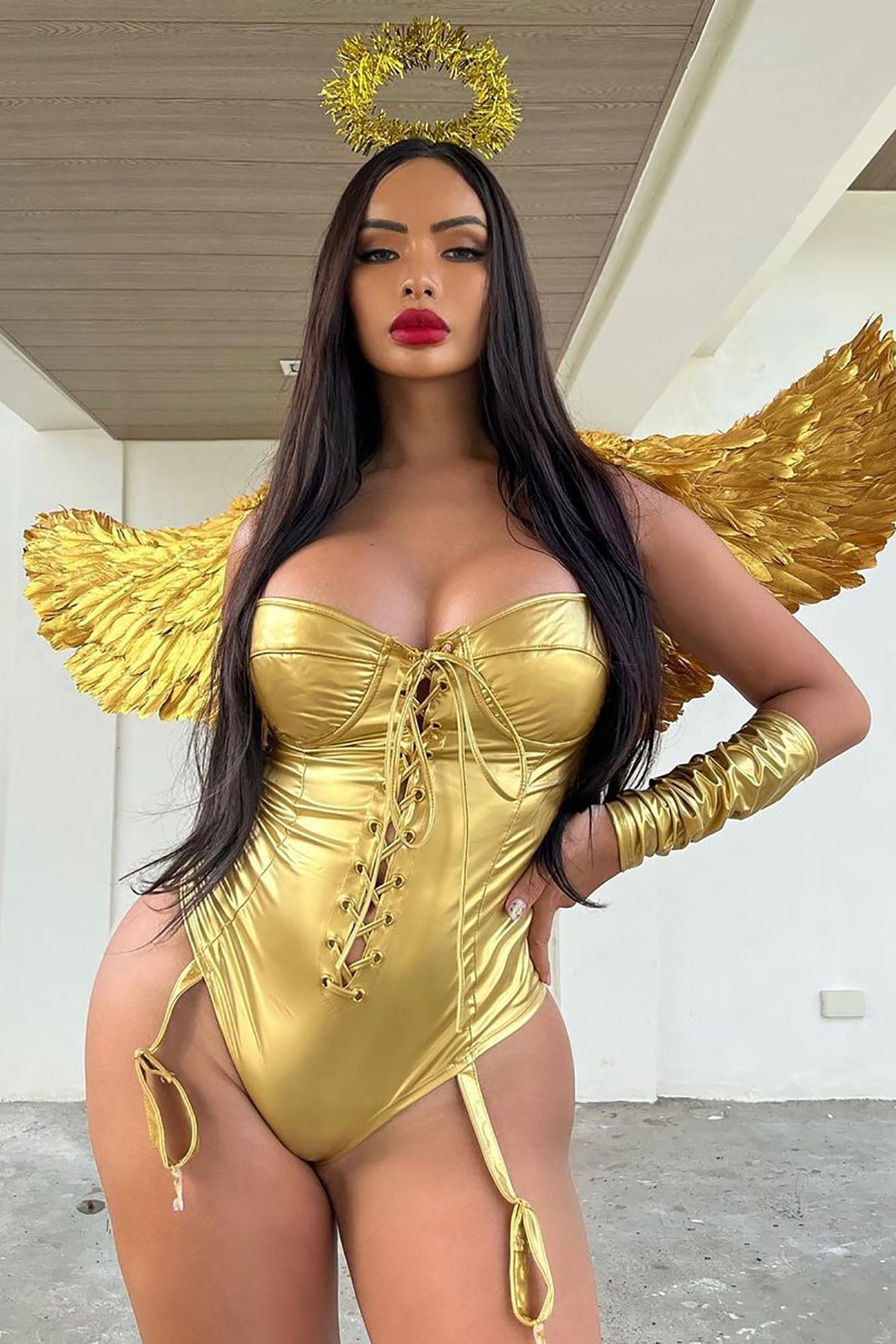Angel Energy 4 Piece Costume Set - Gold image 7