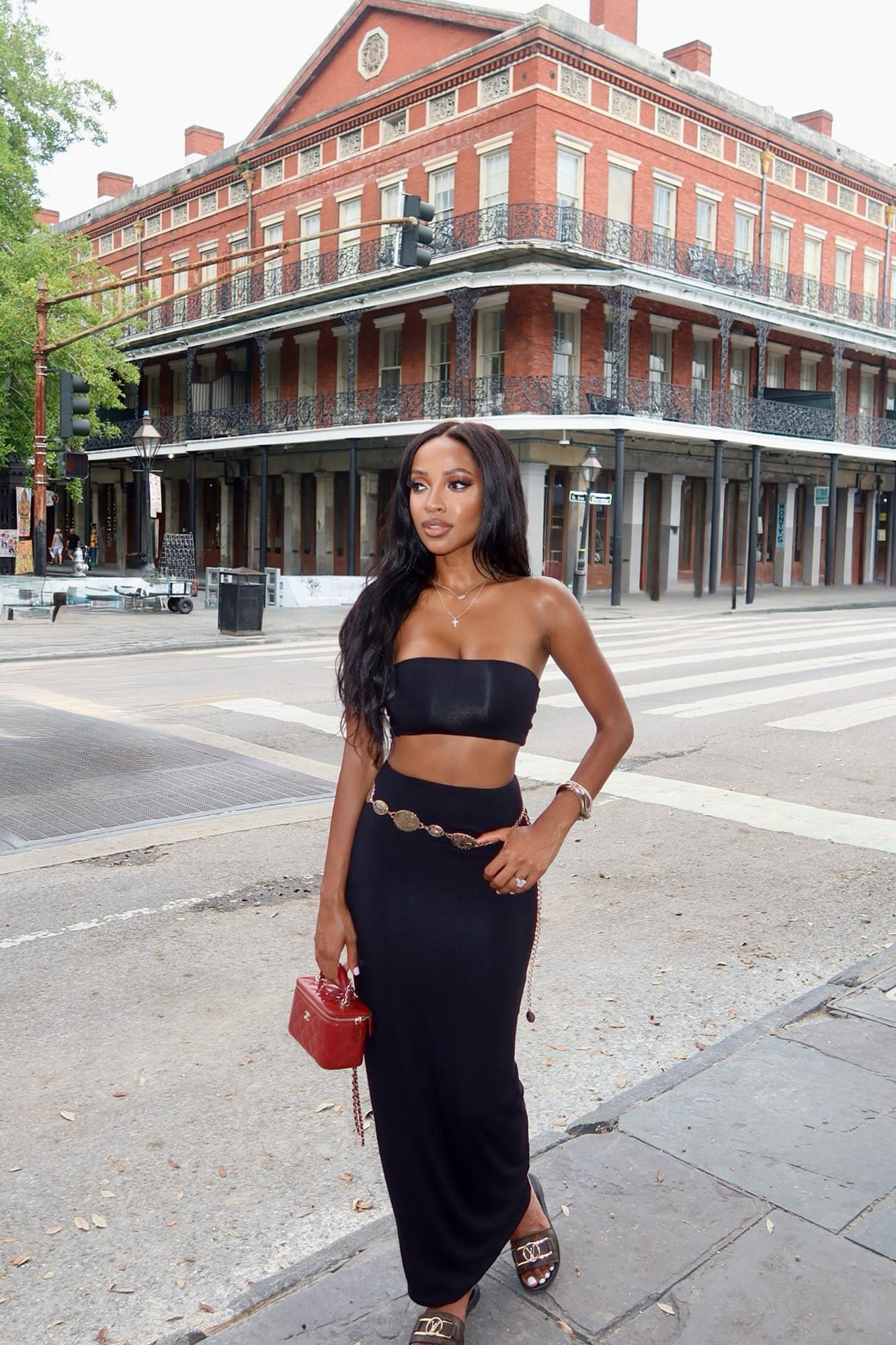 Another Time Double Lined Skirt Set - Black image 7