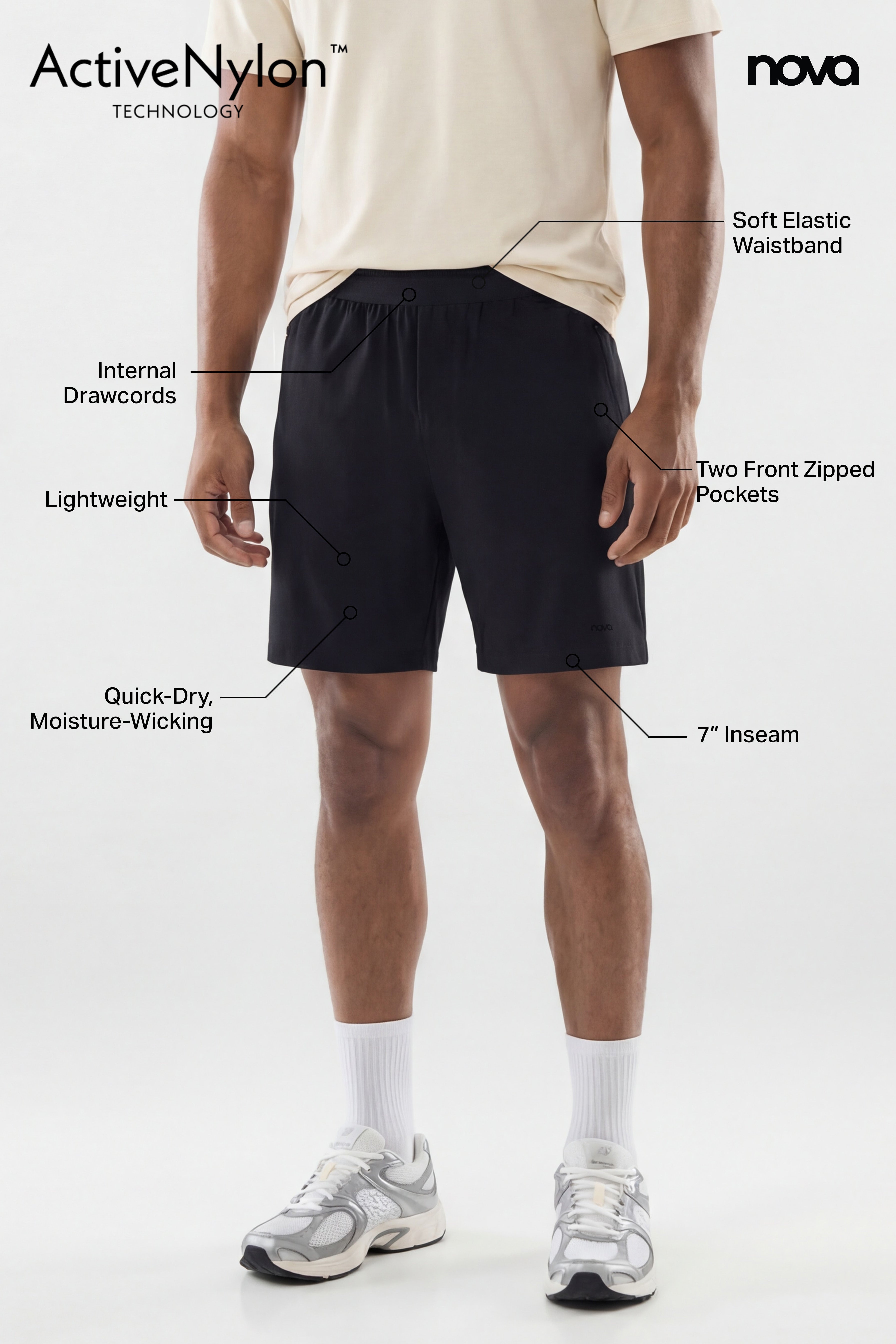 ActiveNylon™ 7″ Pocket Shorts - Black image 6
