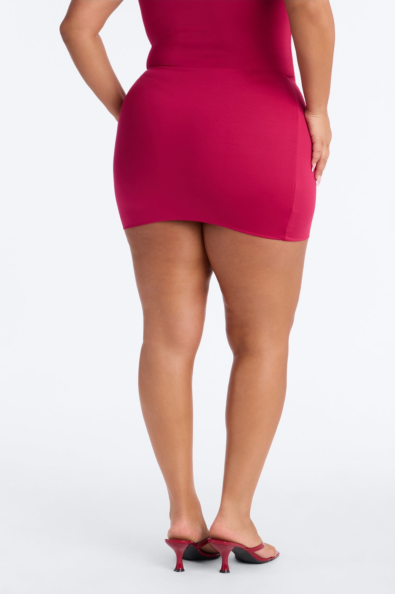 Contour Double Lined Mini Skirt - Raspberry image 4