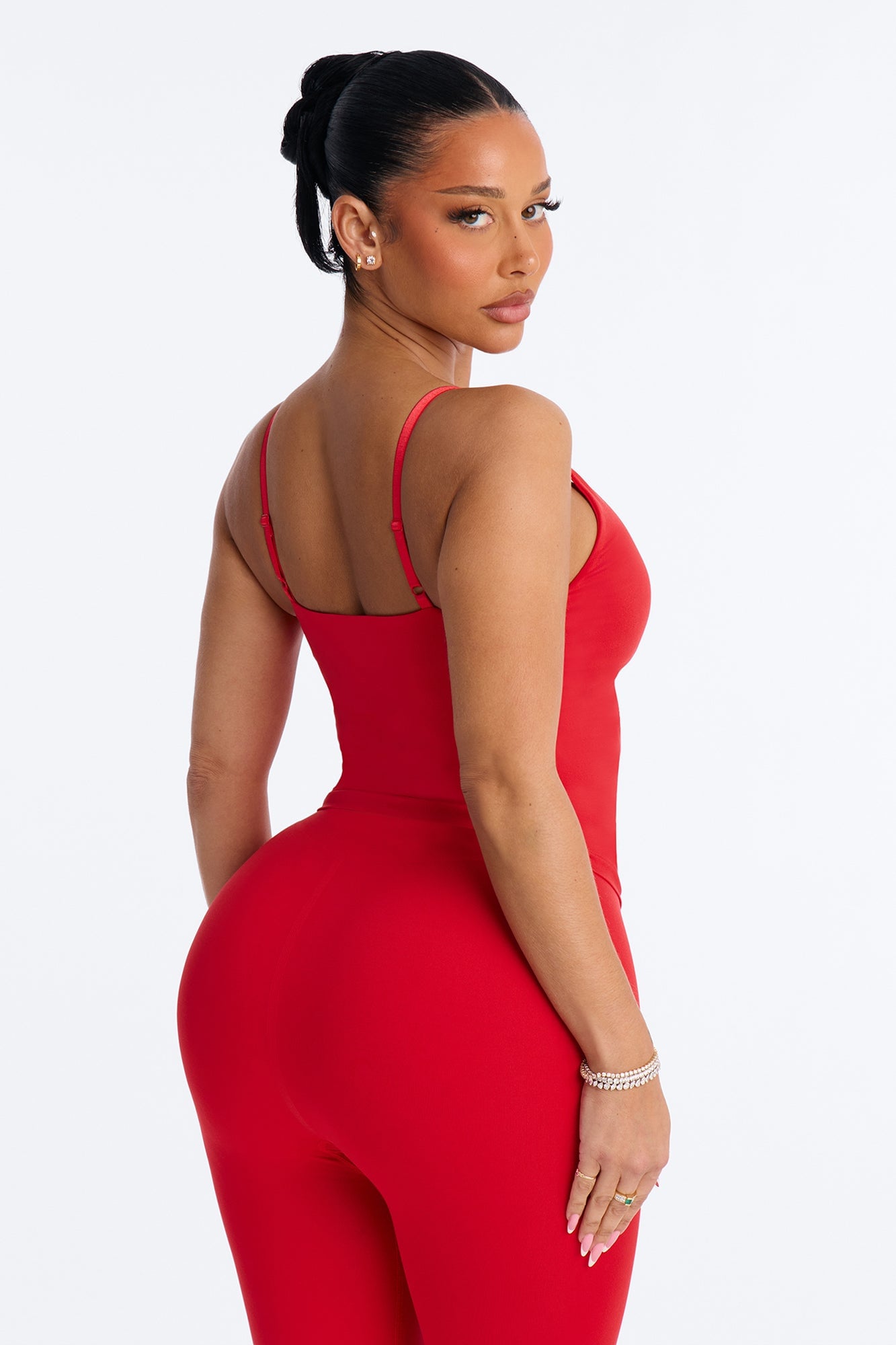 Seamless Smooth Double Lined Scoop Neck Cami Top - DarkRed image 8