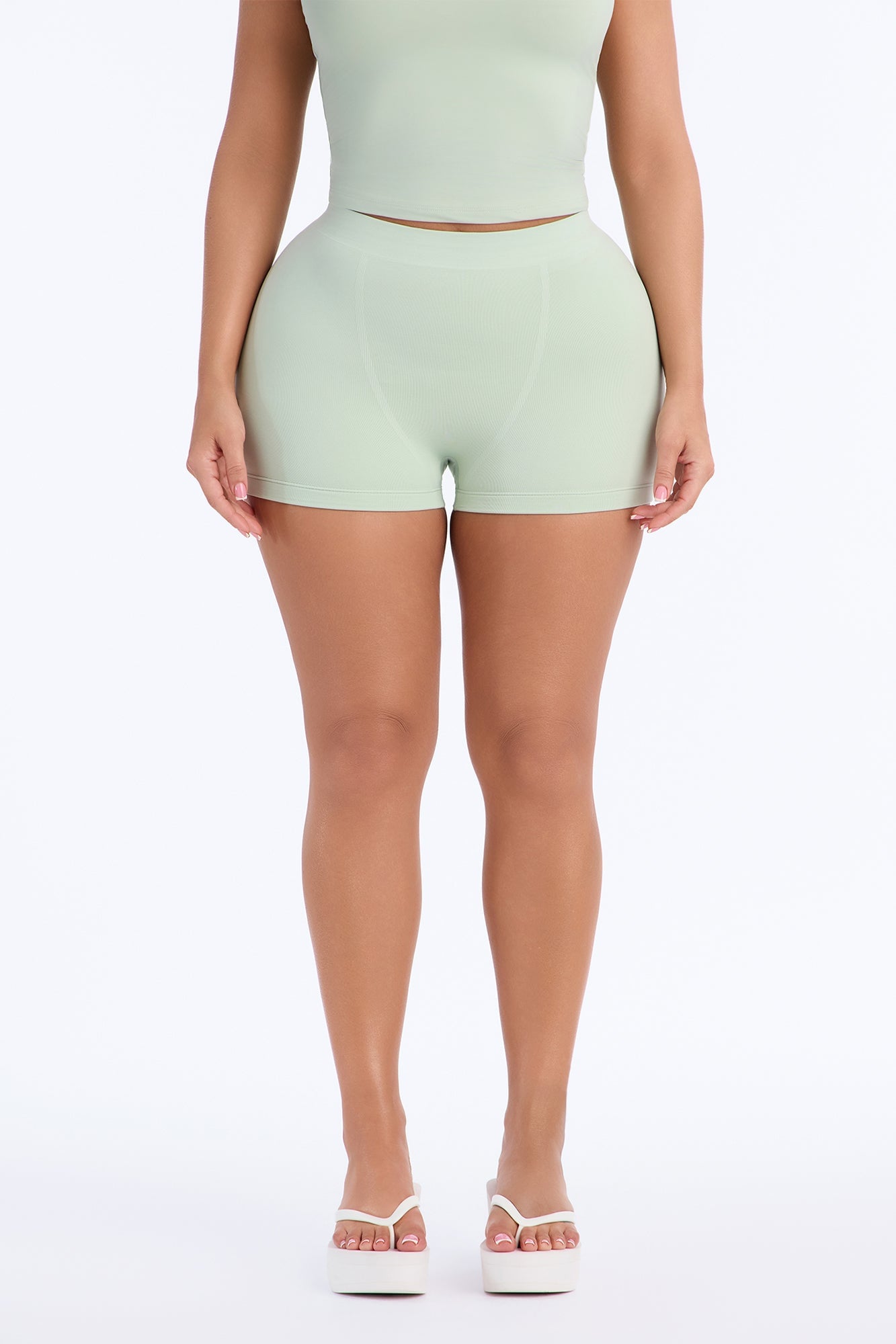 Seamless Smooth Double Lined Micro Hot Short - Mint image 6