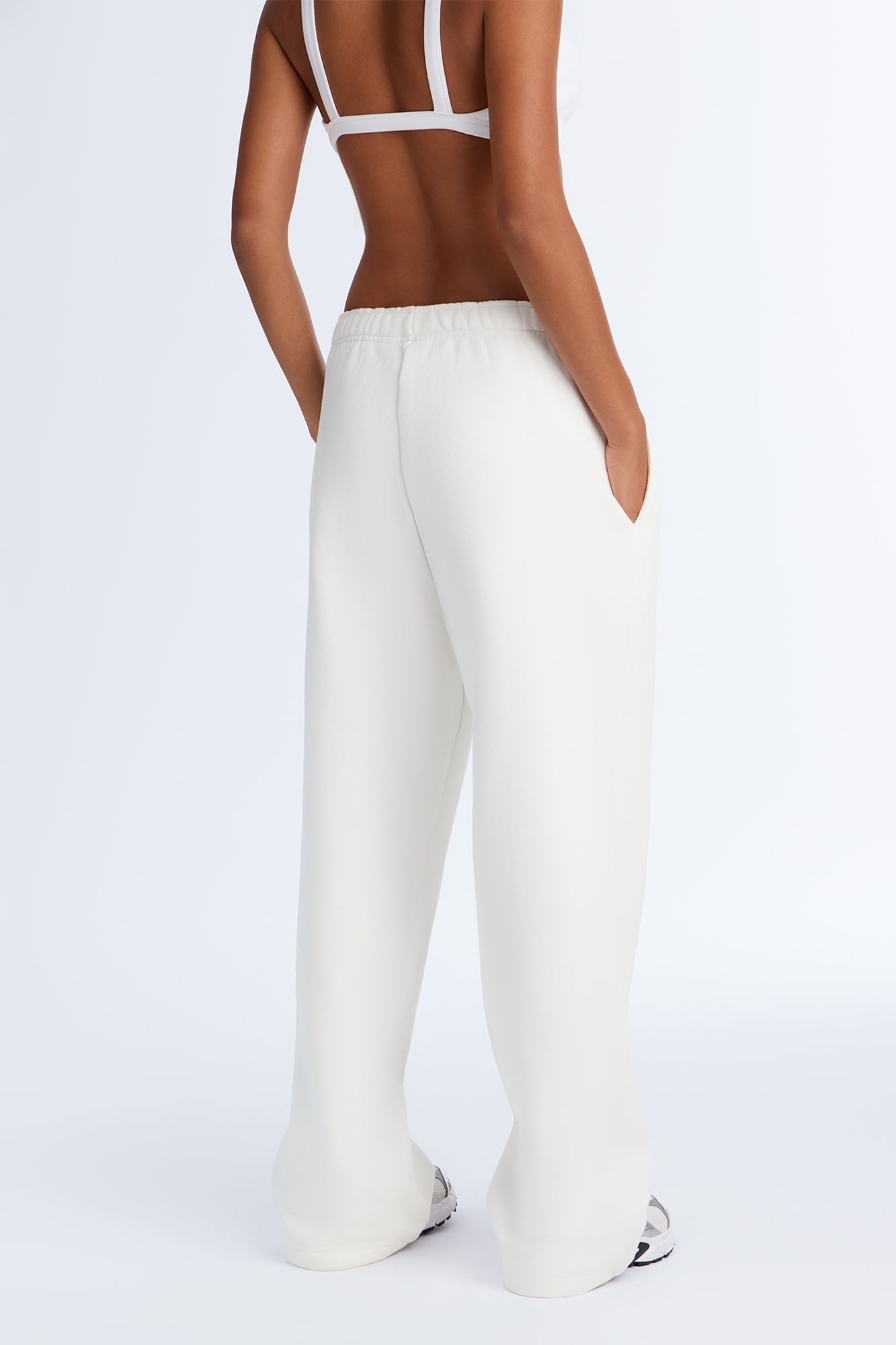 Libby Fleece Straight Leg Sweatpant - White image 8