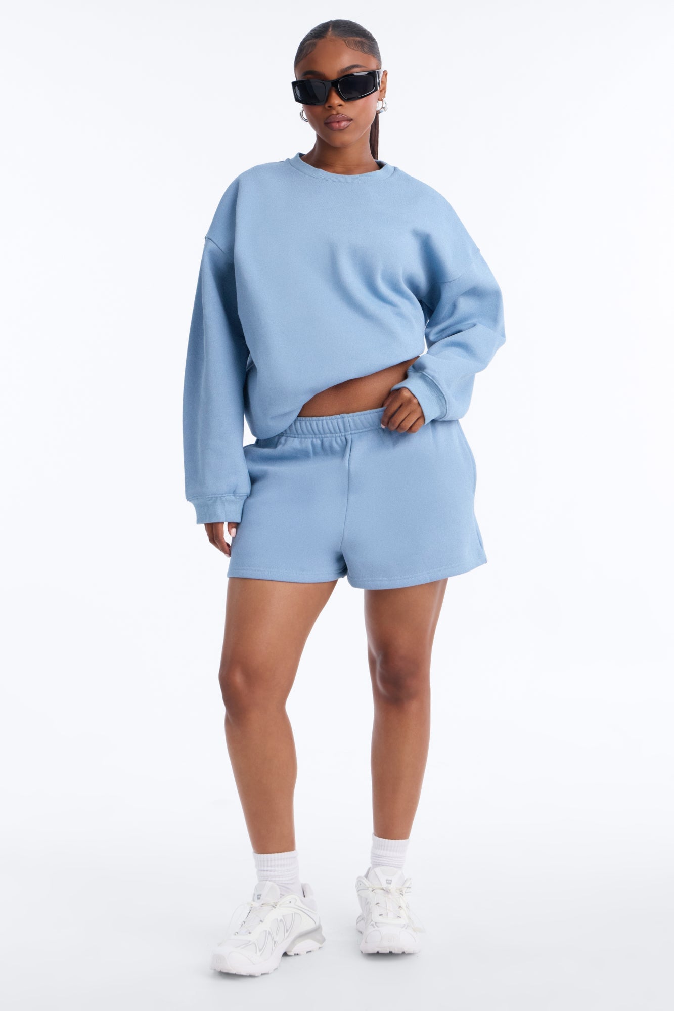 Libby Crew Neck Fleece Sweatshirt - Slate Blue image 6